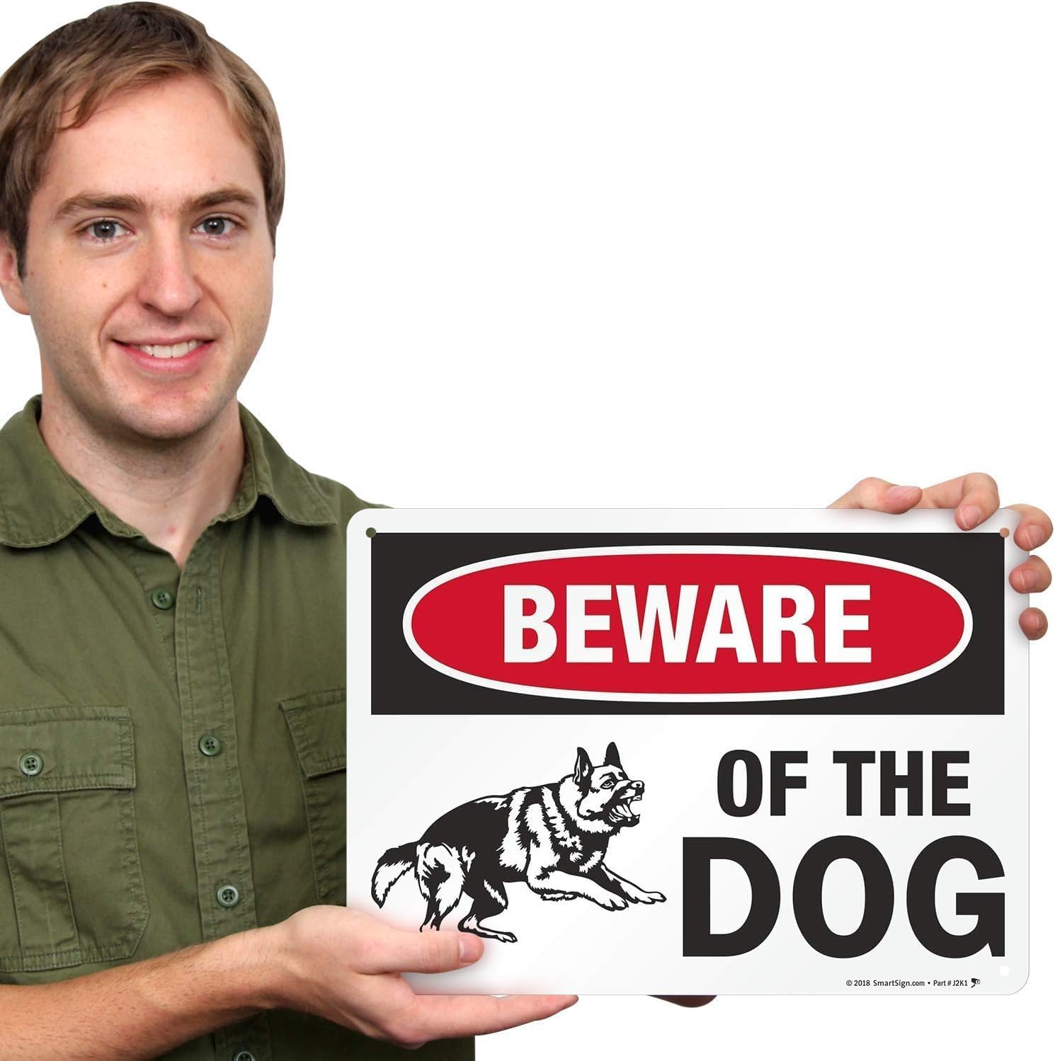 Dog Warning Sign, Beware of the Dog Warning Sign, Reflective, for Fence/Wall Use, Made of Tin, 8 X 12 Inches image number 3