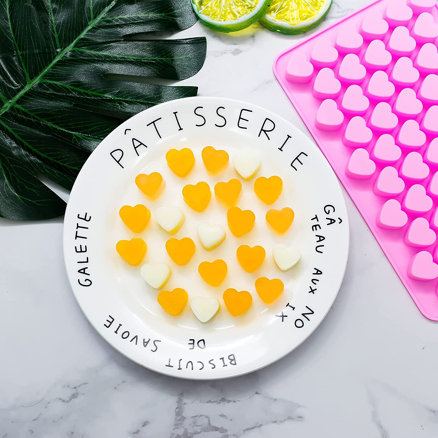 Gummy Bear Candy Molds Silicone, Gummy Molds with 2 Droppers, Non-Stick Silicone Candy Molds Including Mini Dinosaur, Bear Shape, Hearts and Mini Donut, Set of 4 image number 1