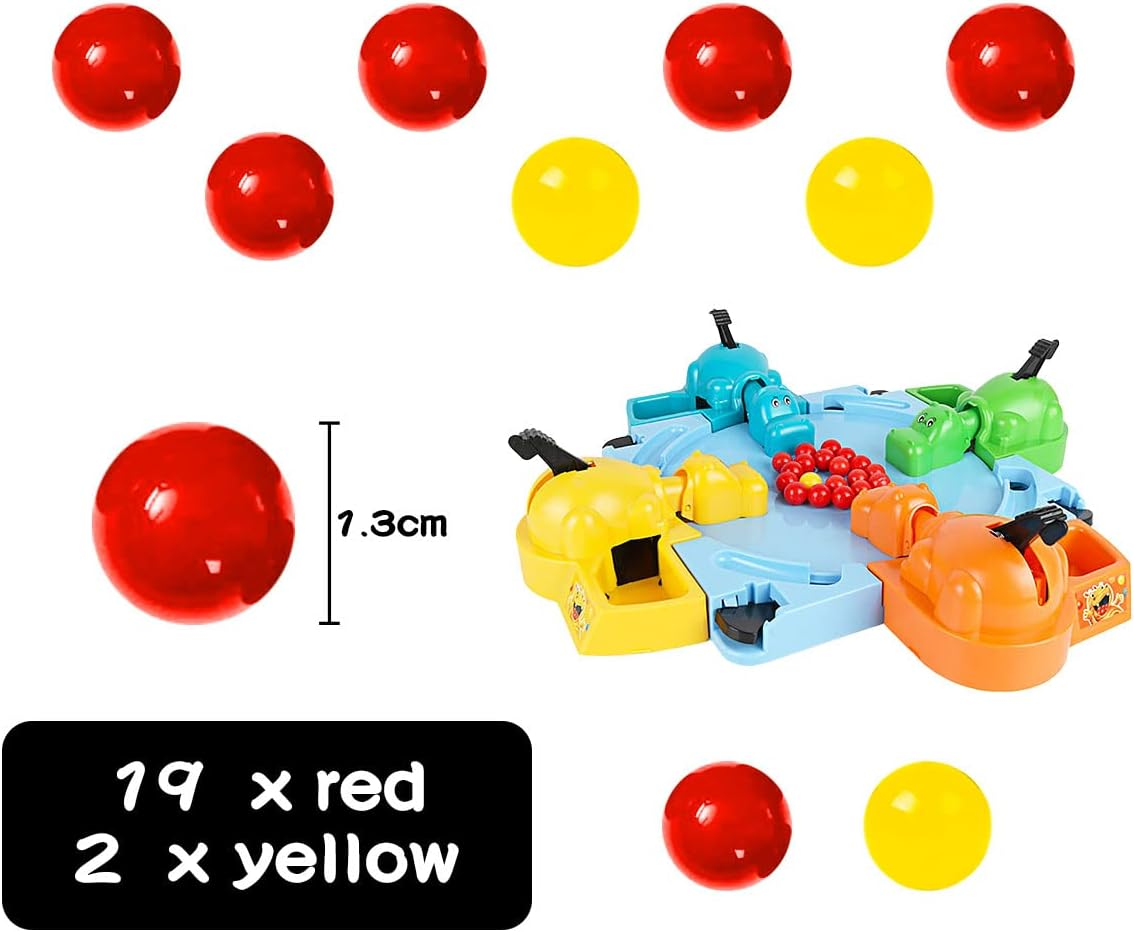 Jagowa 21 Pcs Game Replacement Balls Plastic Marble Game Ball Compatible with Hungry Hippos, 19 Red Balls and 2 Yellow Balls (21 Pcs) image number 3