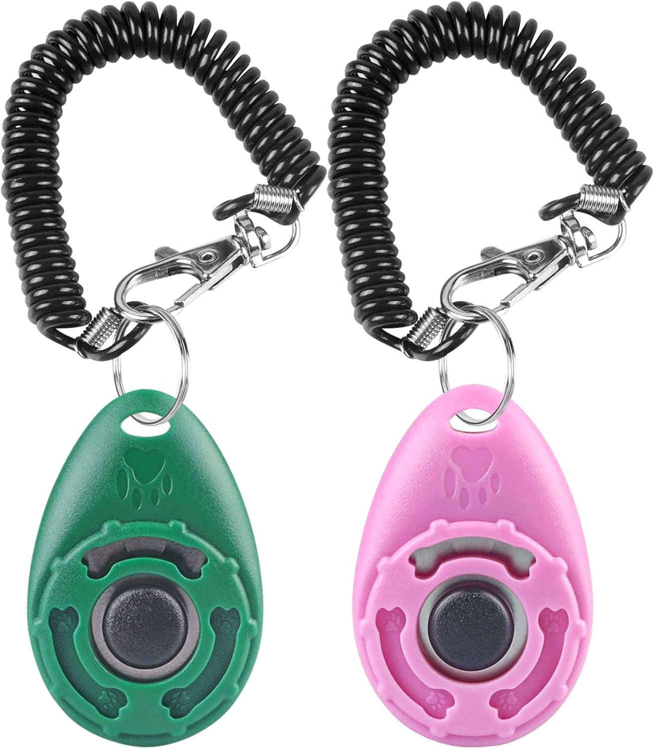 Dog Clickers, Diyife [2 PCS] Dog Training Clickers with Wrist Strap, [Lightweight] Pet Behavioral Training Tools for Puppy, Cats, Birds, Hamsters,For Pet Lovers (Black&Green)