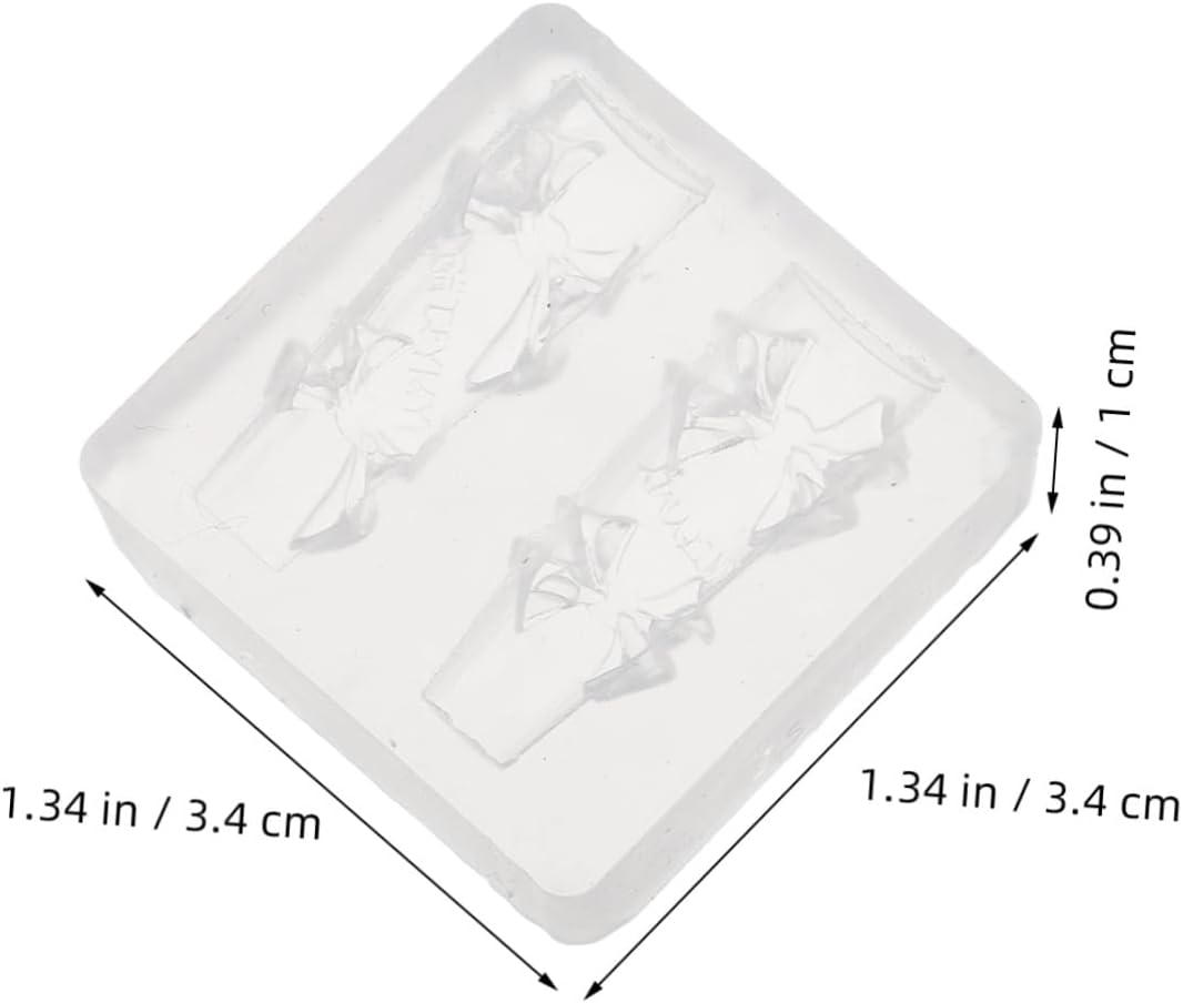 DECORNIJIA 6Pcs Bow Nail Charm Mold Transparent Silicone Reusable Nail Art Accessory Tool for Resin Crafts Flexible Manicure Decoration Supplies