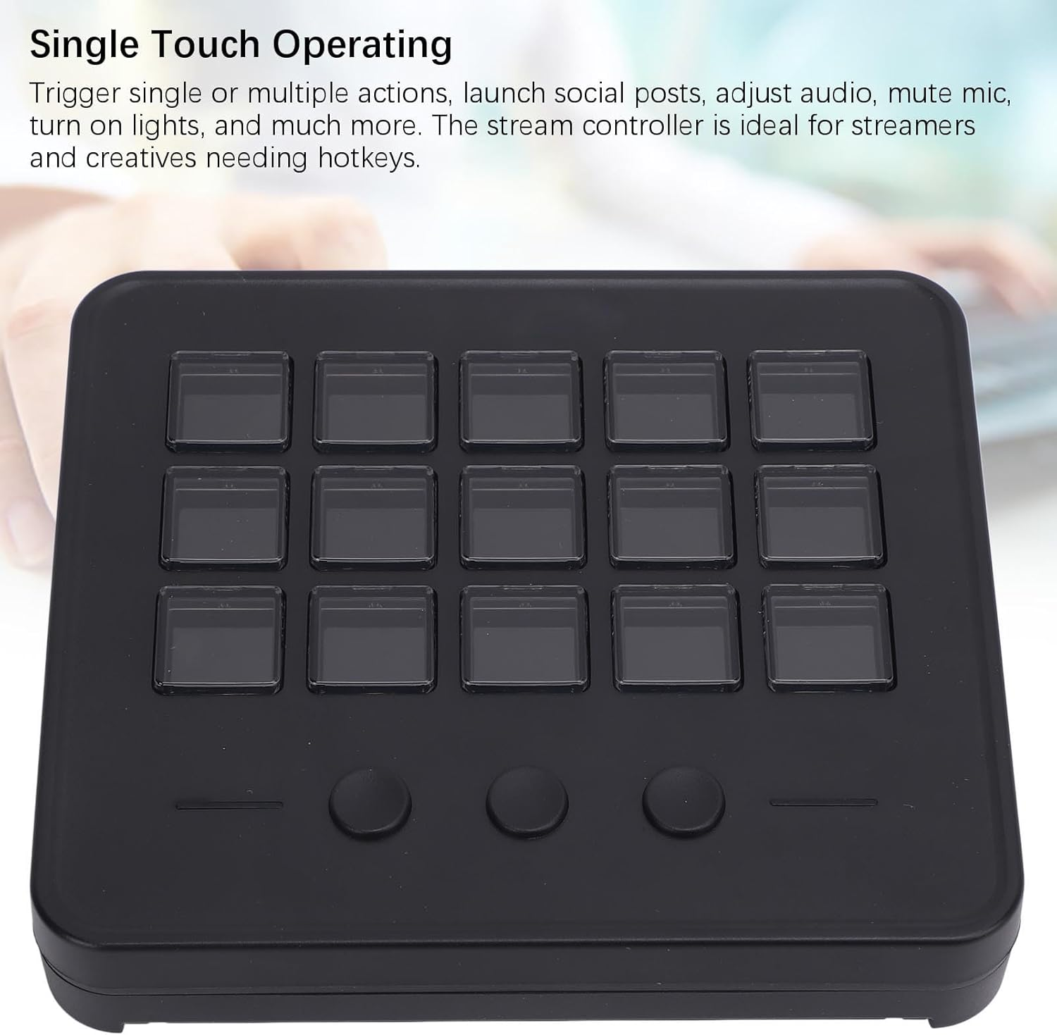 Stream Controller, Stream Control Deck with 15 Macro Keys, Customizable LCD Keys Studio Controller, Gaming Workflow Macro Keypad for OBS PC image number 4