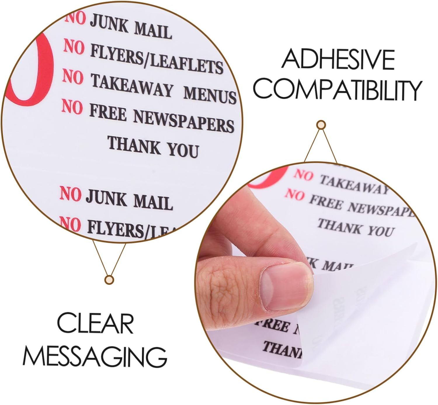 WOONEKY No Junk Mail Sticker for Mailbox 2-Pack PVC Adhesive Decal Weatherproof Warning Sign for Home and Business Reliable Reminder to Prevent Unwanted Flyers image number 1