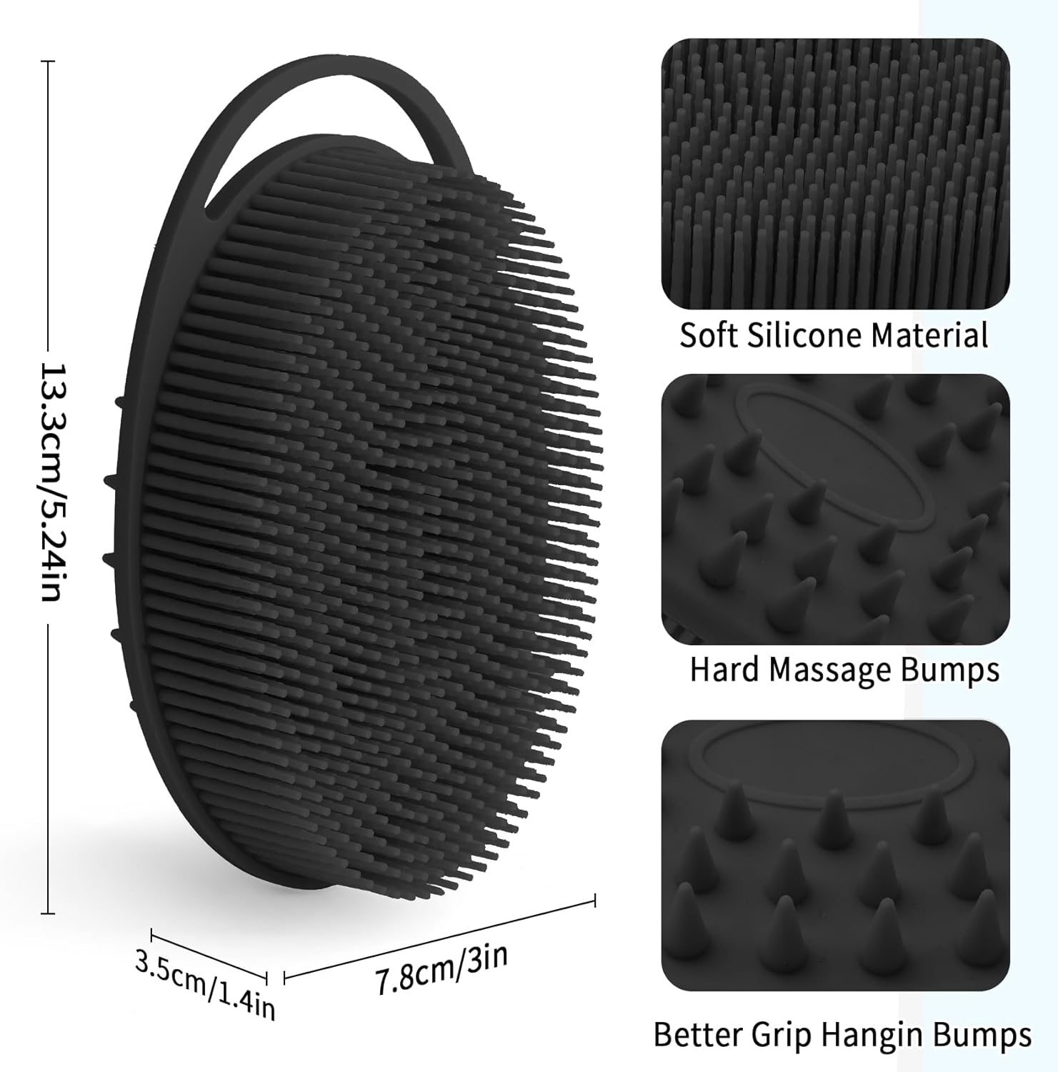 Silicone Body Scrubber 2 Pack Silicone Scrubber Bath Brush Showersiliconescrubber for Body Siliconescrubber Body Siliconebodybrush Silicone Loofah image number 3