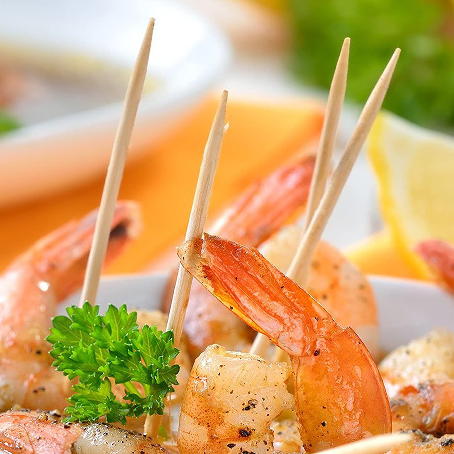 1000 Pieces Premium Bamboo Wooden Toothpicks - for Personal Hygiene, Disposable Appetizer Skewers, Cocktail Sticks or Arts & Crafts - by Mobi Lock image number 6