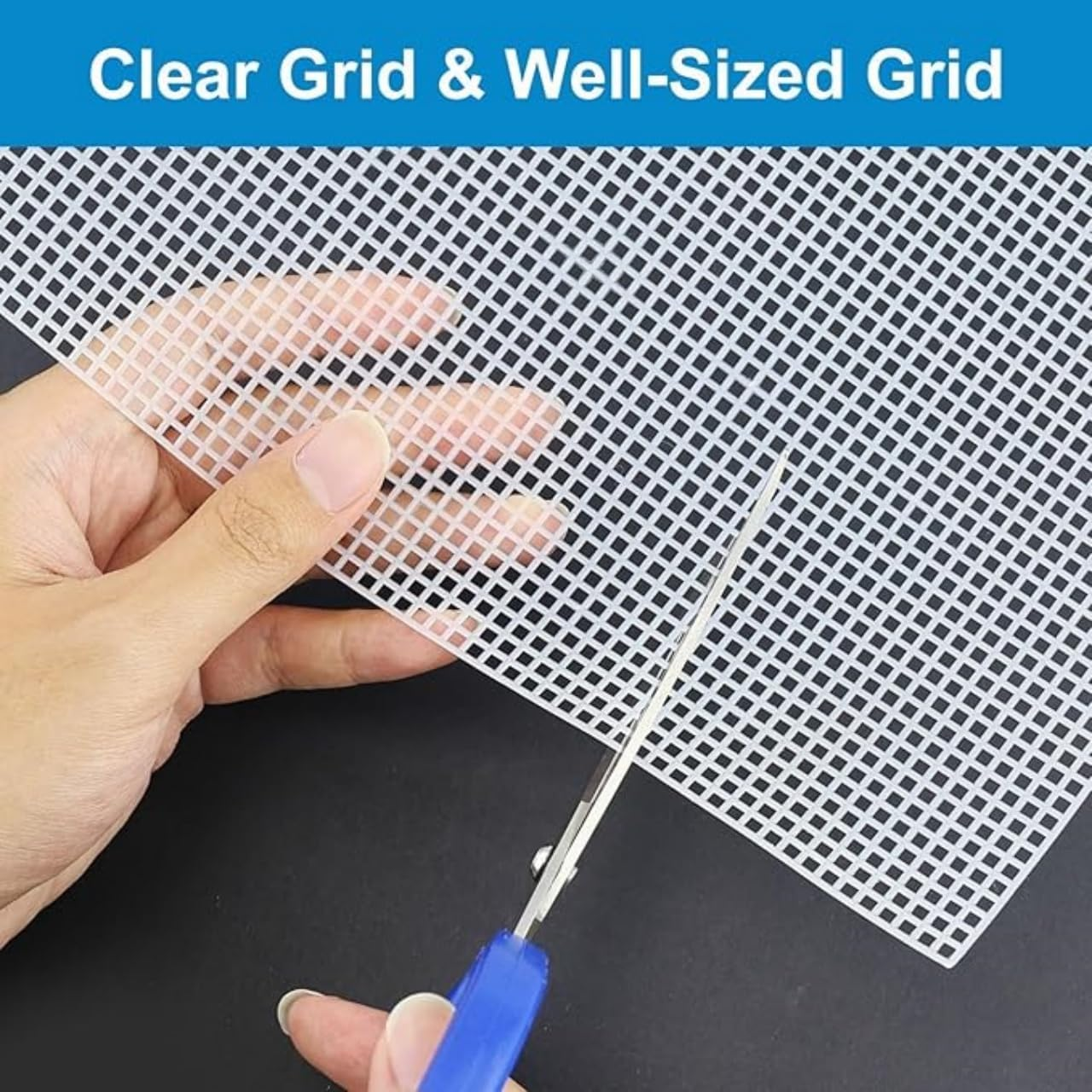 20Pcs Plastic Canvas Sheets, 7CT Clear Plastic Mesh Canvas Sheets for Embroidery Making, Cross Stitch Plastic Aida Mesh Screen for Crafts DIY Crochet Projects(5.4X5.4Inch) image number 4