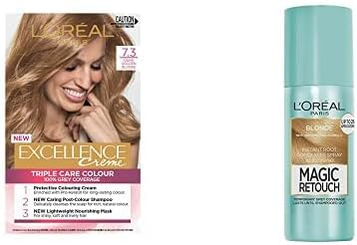 L'Oreal Paris Excellence Hair Colour & Magic Retouch Root Concealer Duo