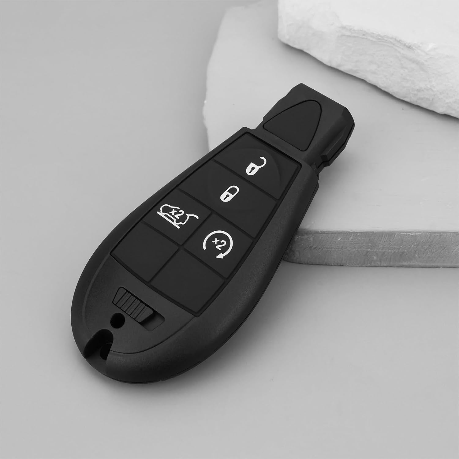 Emsea 4 Button Car Key Fob Shell Case Compatible with Jeep Grand Cherokee Compatible with Chrysler 300C 2008-2010 image number 6