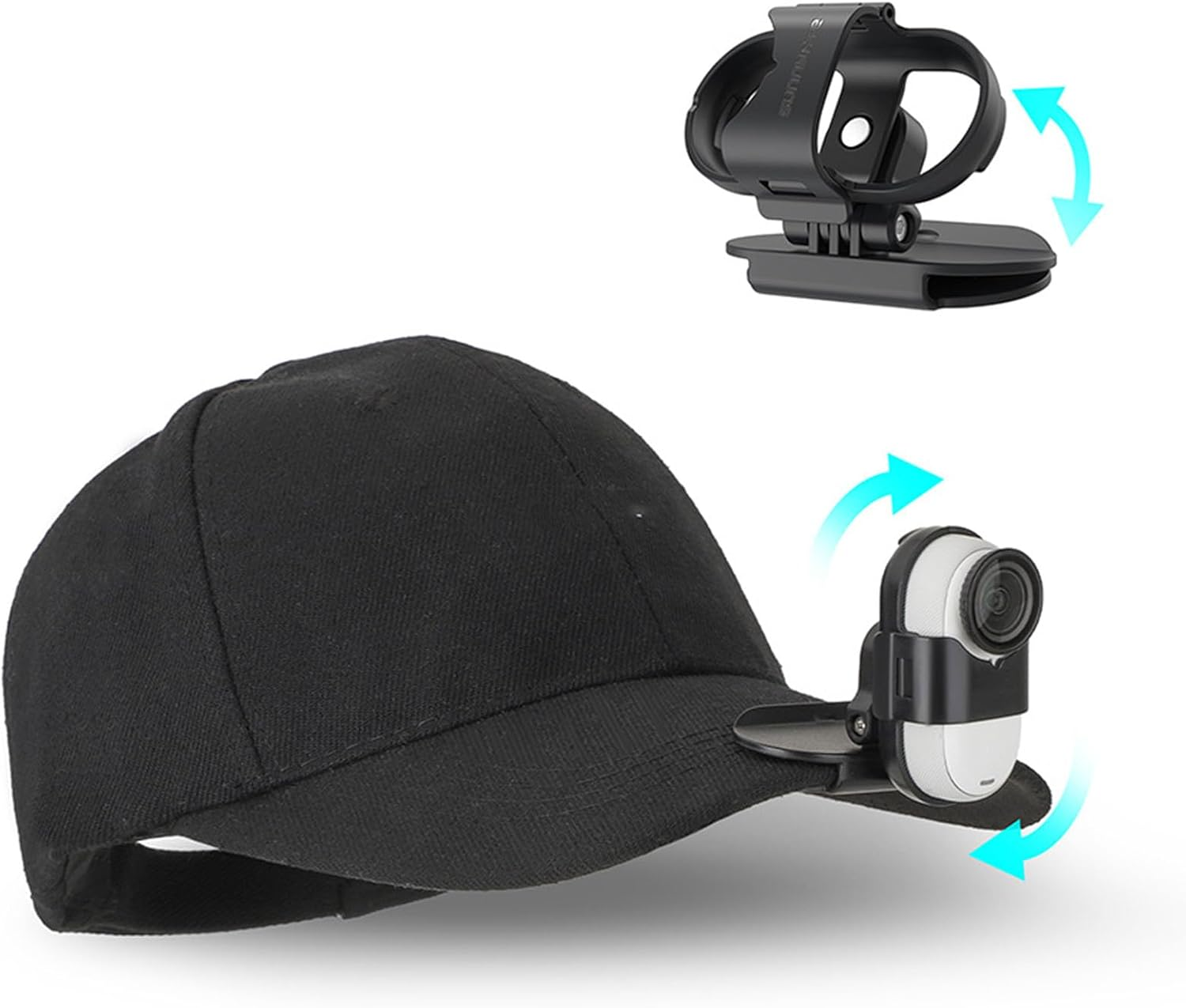 YUULNMOP Rotatable Action Camera Hat Clip Cap Clip for Insta360 GO3/ GO 3S,Vertical and Horizonal Adjustable Clamp Quick Release Mount Backpack Clip Camera Accessory image number 5