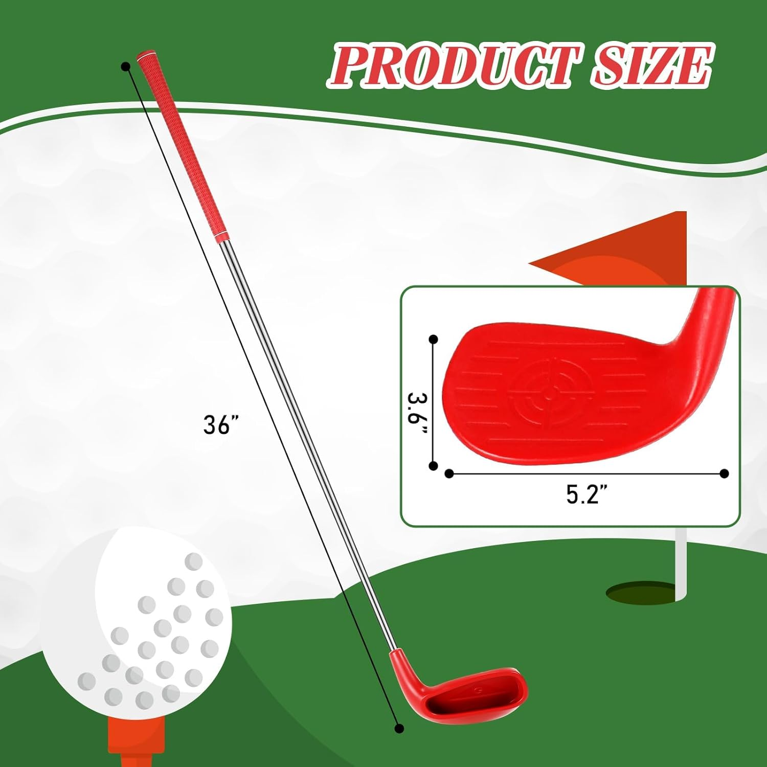 Golf Game Club Set 36" Plastic Golf Chipping Clubs with Oversize Heads for Home Backyard Bucket Game Outdoor Indoor Training Practice Adults(Right Hand) image number 1