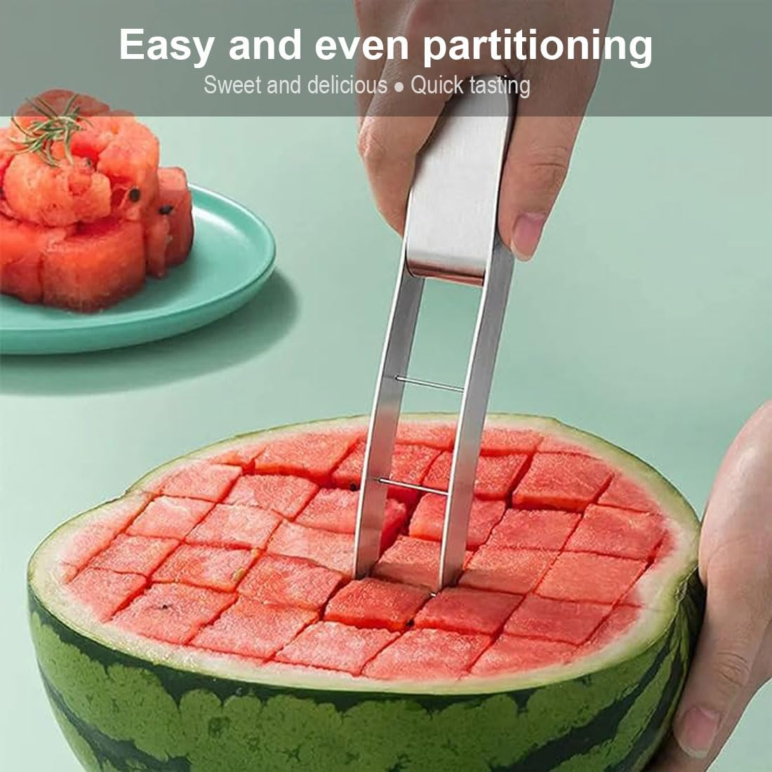 Wtermelon Cutter Slicer Stainless Steel 2024 New Creative Trends Kitchen Gadgets Cut Watermelon into Cubes Knife Melon Baller for Kitchen Gadgets Useful Cool Tool image number 4