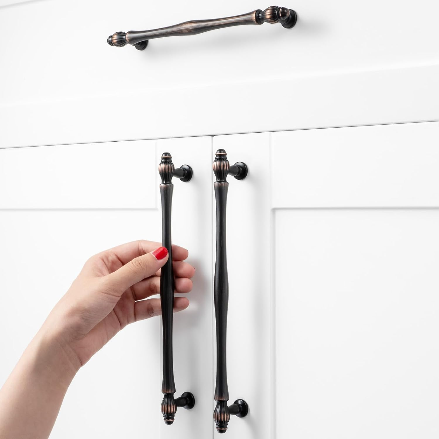 BEROSSA 5 Pack 7-1/2 Inch Oil Rubbed Bronze Cabinet Pulls Brushed Bronze Cabinet Handles Bronze Hardware for Kitchen Cabinets 2510 Drawer Dresser Cupboard Bedroom Bathroom image number 4