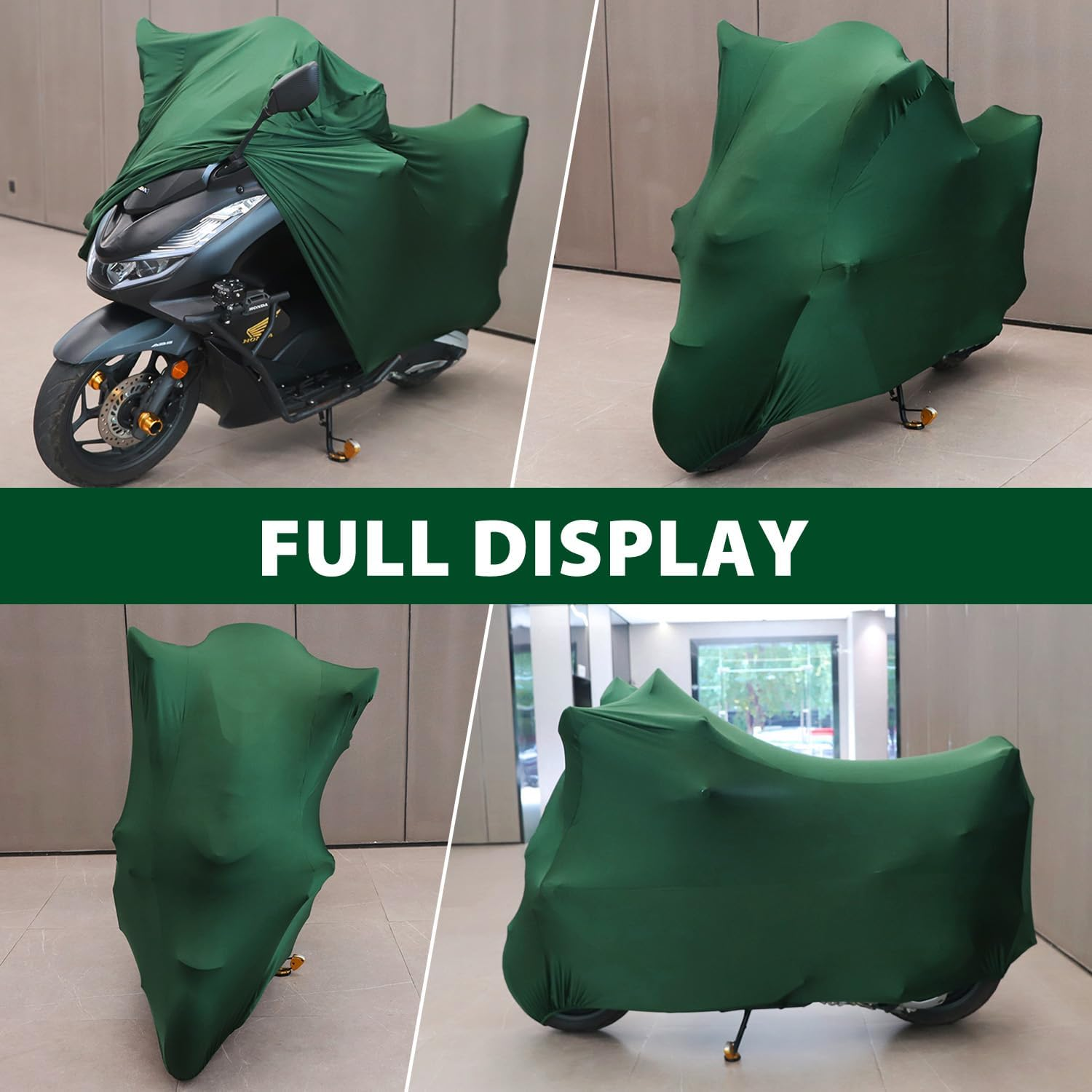 Winpower Indoor Motorcycle Cover, Soft Stretch Breathable Dustproof Scratch Protection Elastic Powersports Vehicle Covers, 96Inches image number 2
