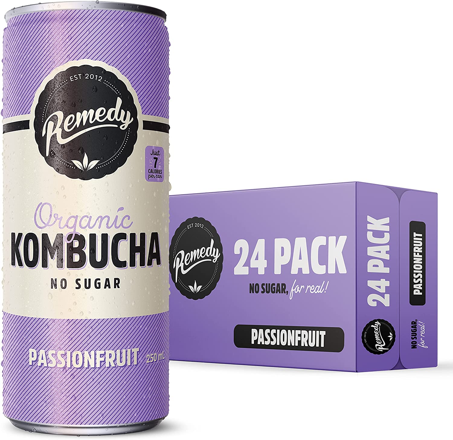 Remedy Kombucha - Organic Sparkling Live Cultured Drink - No Sugar Mango Passion - 24X250Ml Can Case image number 3