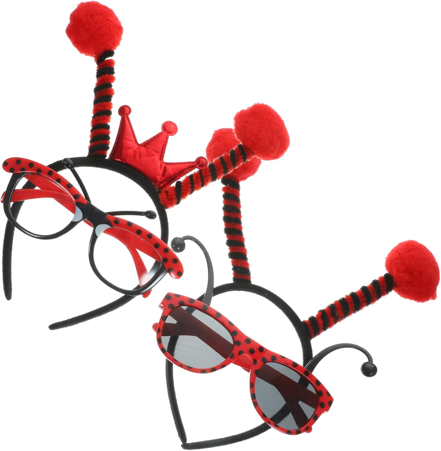 Vaguelly 2 Sets Ladybug Headband Costume Accessory Ladybug Glasses Party Favor Photo Prop Headband image number 6