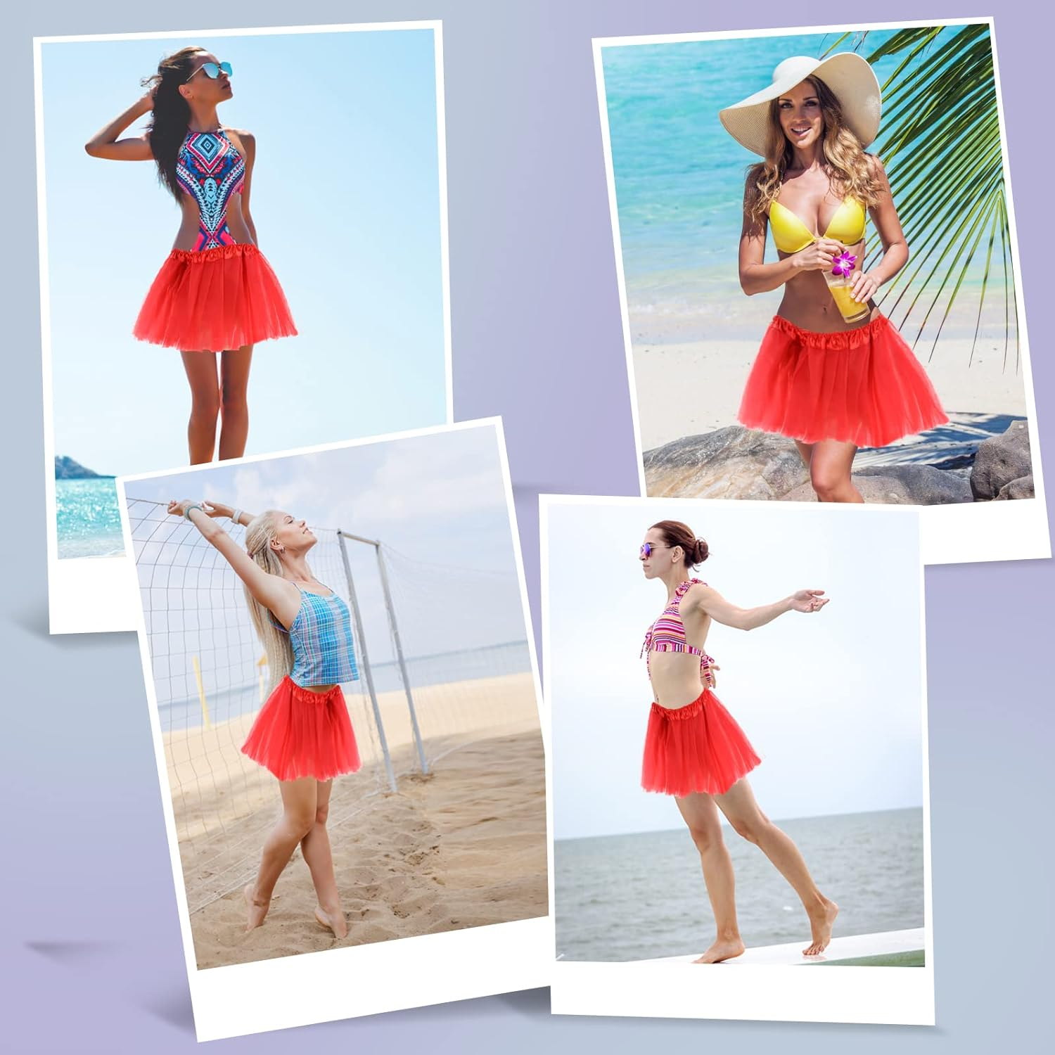 1 Pack Adult Tulle Tutu Skirt Women'S Vintage Tulle Bubble Tutu Skirt Prom Party Skirt Elastic 3 Layer for Women and Teens