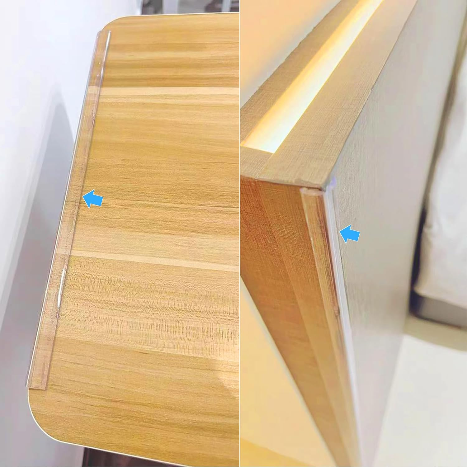 Clear Edge Protector Silicone Guards Strip, Soft Corner Protectors for Kids, Self-Adhesive Baby Proofing for Furniture against Sharp Corners for Drawers, Cabinets, Tables(Width 1Cm