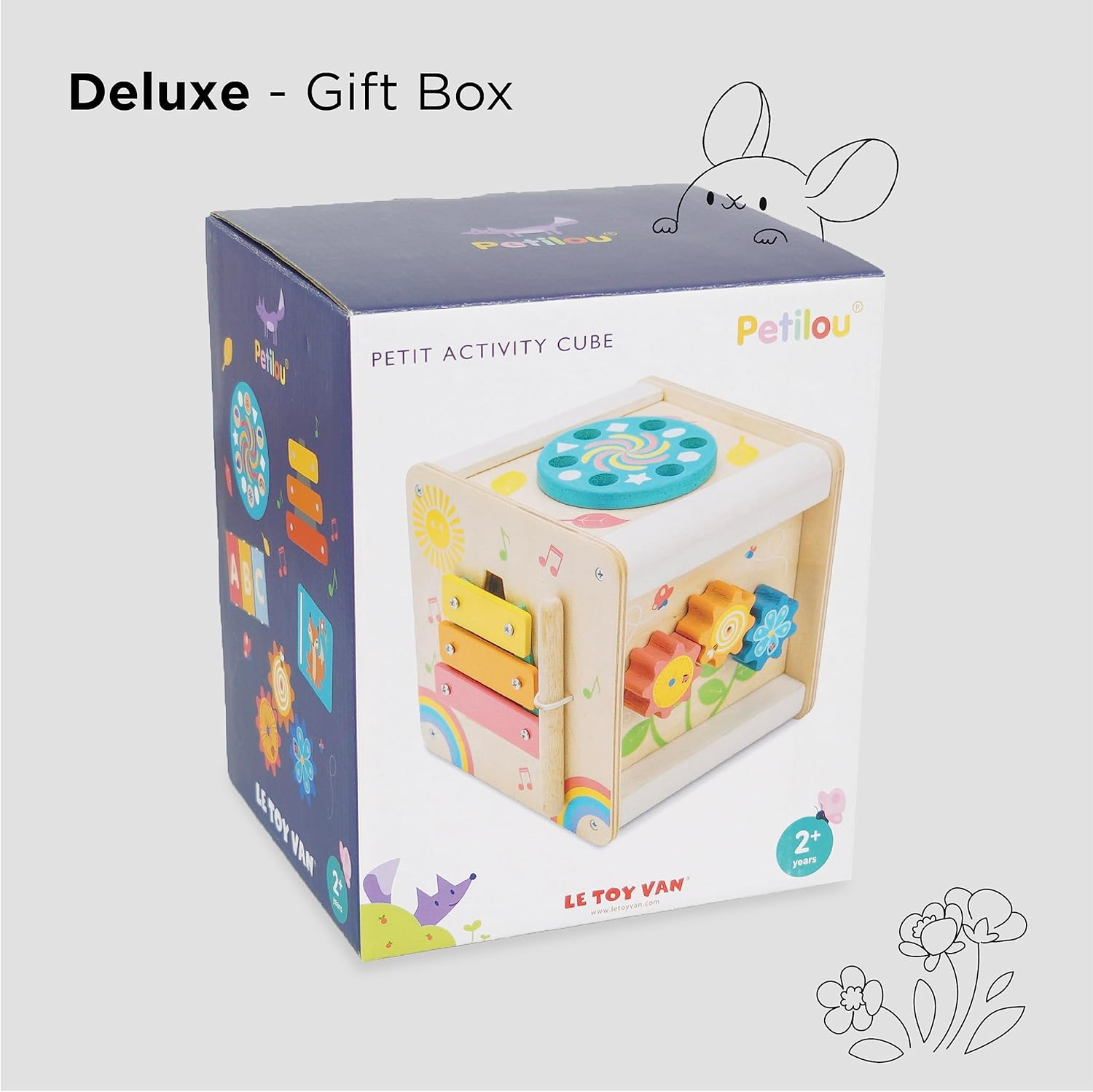Le Toy Van Petilou Activity Cube Learning Set Premium Wooden Toys for Kids Ages 12 Months & Up, Multi image number 3