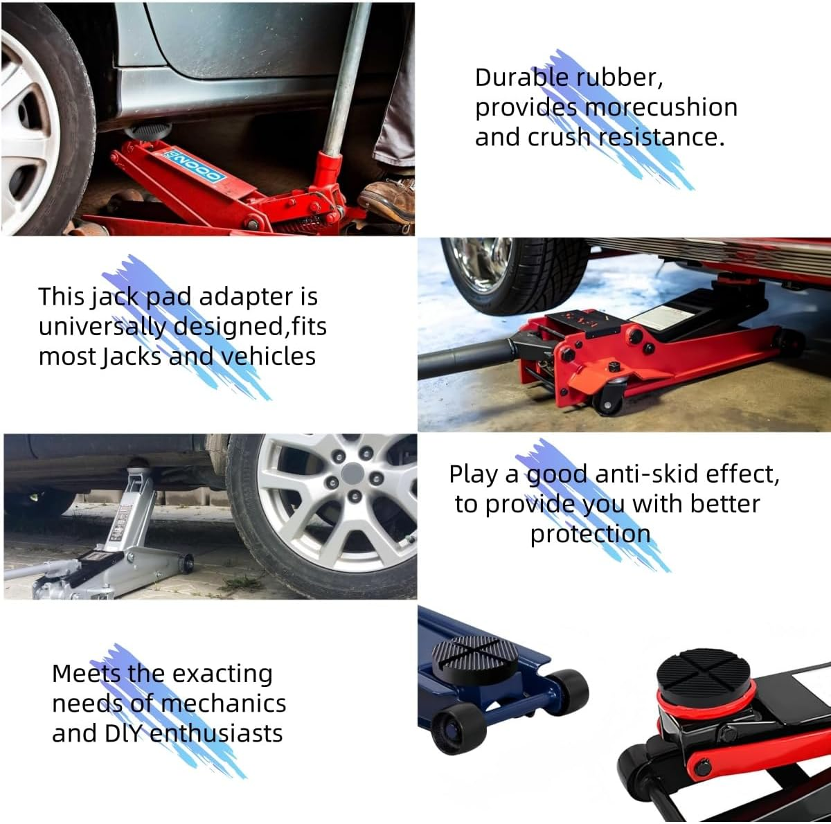 Floor Jack Rubber Pad,Pinch Weld Side Frame Rail Protector Pad,Jack Pad Cross Slotted image number 1
