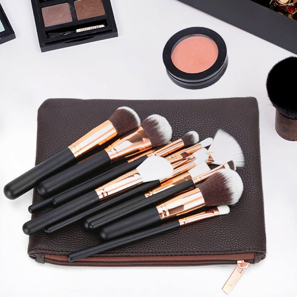 Soft 15Pcs Pro Face Powder Makeup Brushes Set Eyeshader Blending Highlight Tools image number 5
