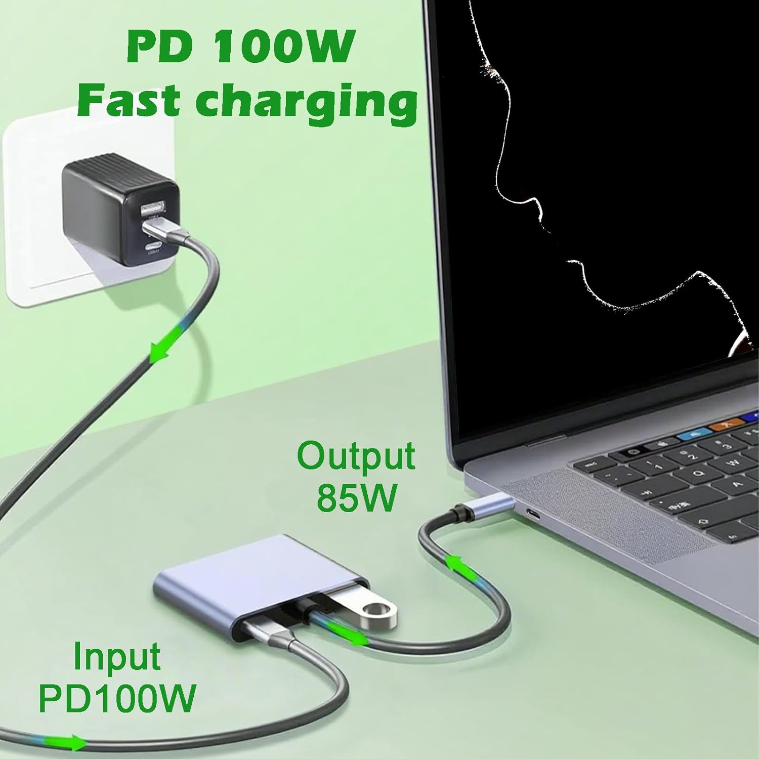 Jeyzuroa 4 in 1 USB C to Dual HDMI Adapter 4K@30Hz, Dual HDMI Adapter for 2 Monitors with 87W PD Charging, USB-A 3.0 Port, for Macbook Pro Air, HP, Dell, Iphone 15 Series