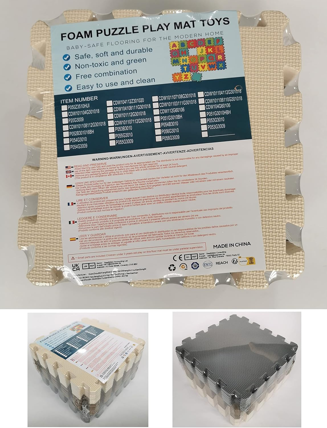 MQIAOHAM&reg; 18 Pieces Puzzle Play Mats, Soft Baby Play Mat, Kids Interlocking Foam Floor Tiles, Toddlers Carpet Playmats G301018-101110112 image number 3