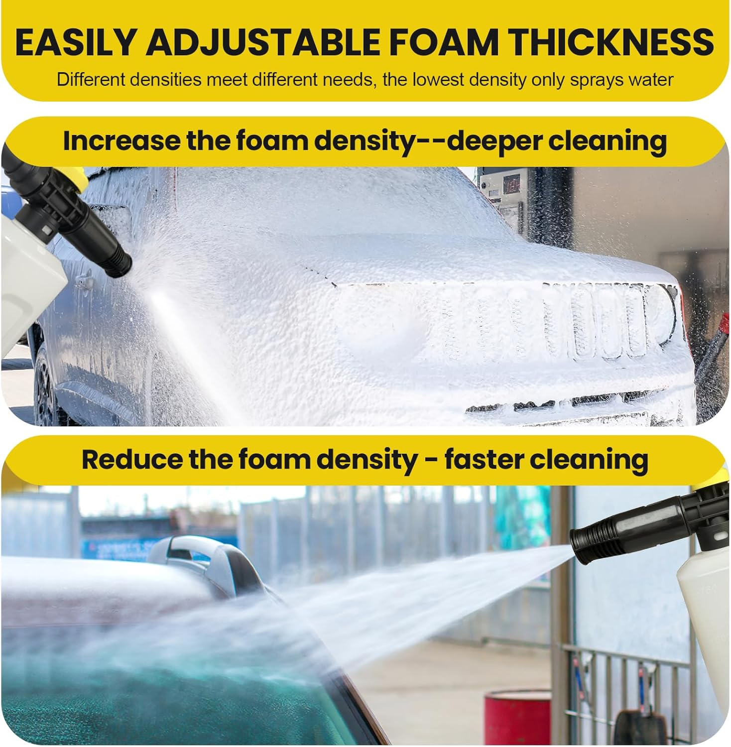 Hierbla Soap Snow Foam Cannon Lance for Karcher K2~K4 Series Pressure Washer Soap,750Ml Foam Cannon Bottle for Karcher Pressure Washer Nozzle Adjustable 2175PSI image number 3