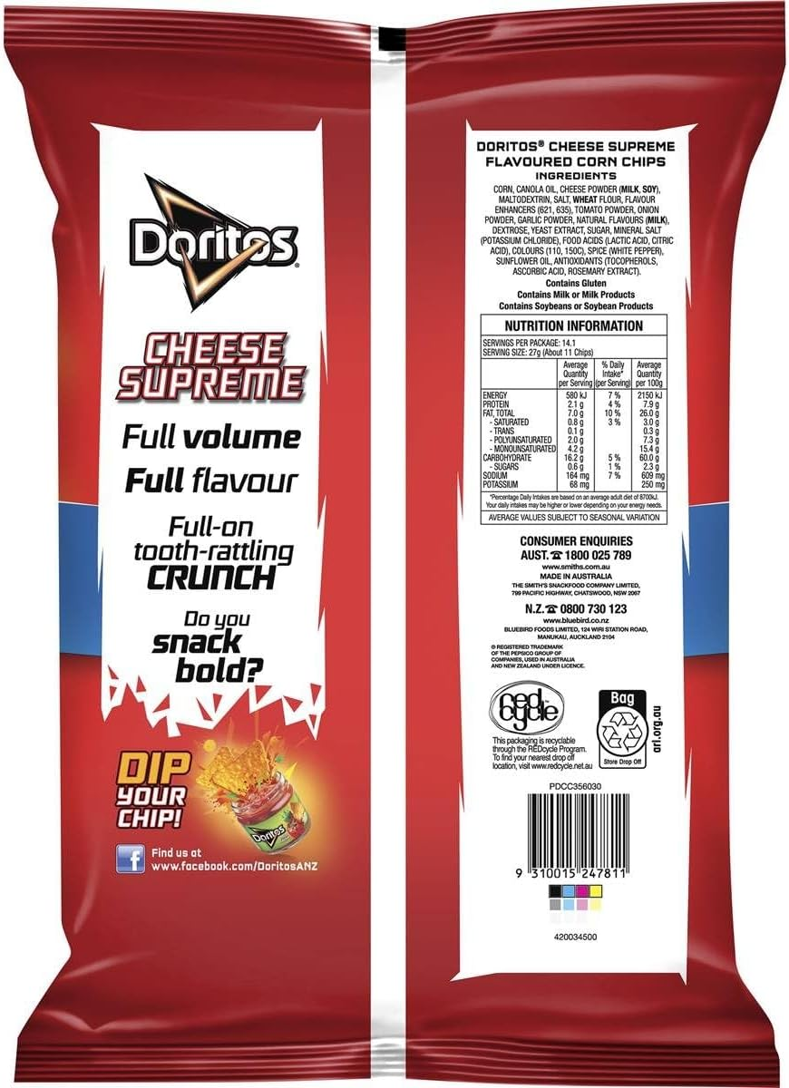 DORITOS CHEESE SUPREME 380G image number 3