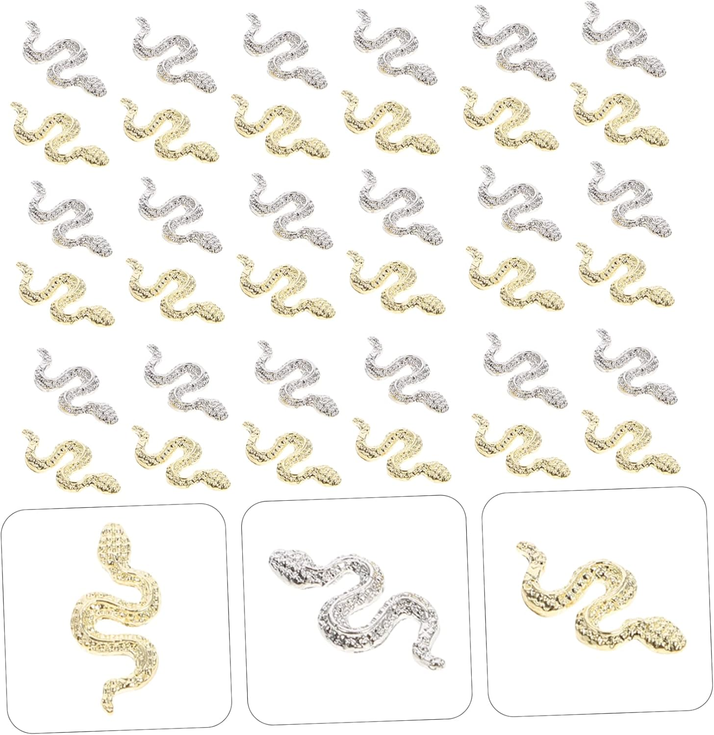 Beaupretty 40 Pieces Small Snake Nail Charms Creative Nail Decoration for DIY Nail Art for Manicure for Women image number 6