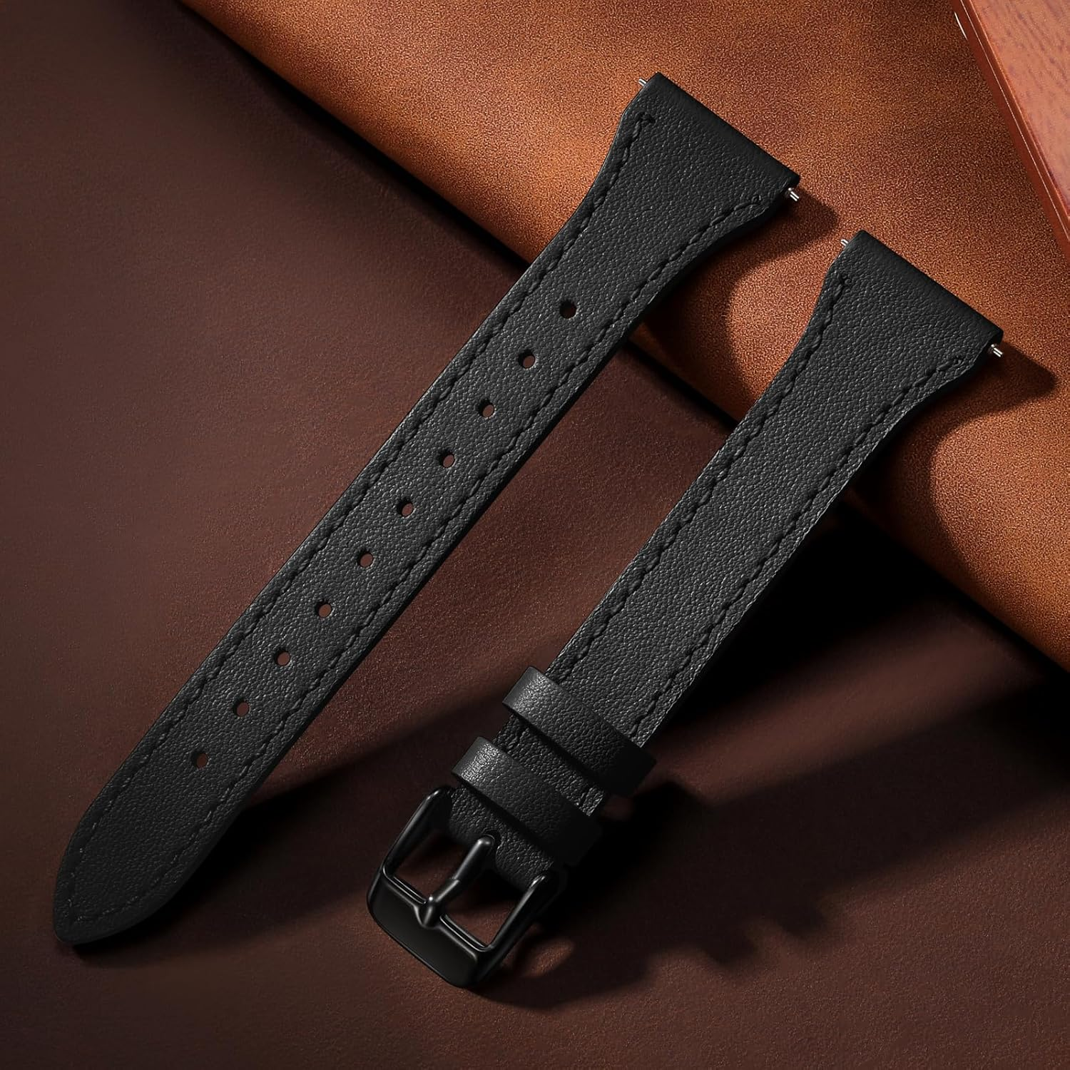 Getino Slim Leather Bands Compatible with Samsung Galaxy Watch 7 Band/Watch FE 6 5 4 40Mm 44Mm/Watch 5 Pro Band 45Mm/Galaxy Watch 6 Classic 43Mm 47Mm, Top Grain Genuine Leather 20Mm Watch Band Women