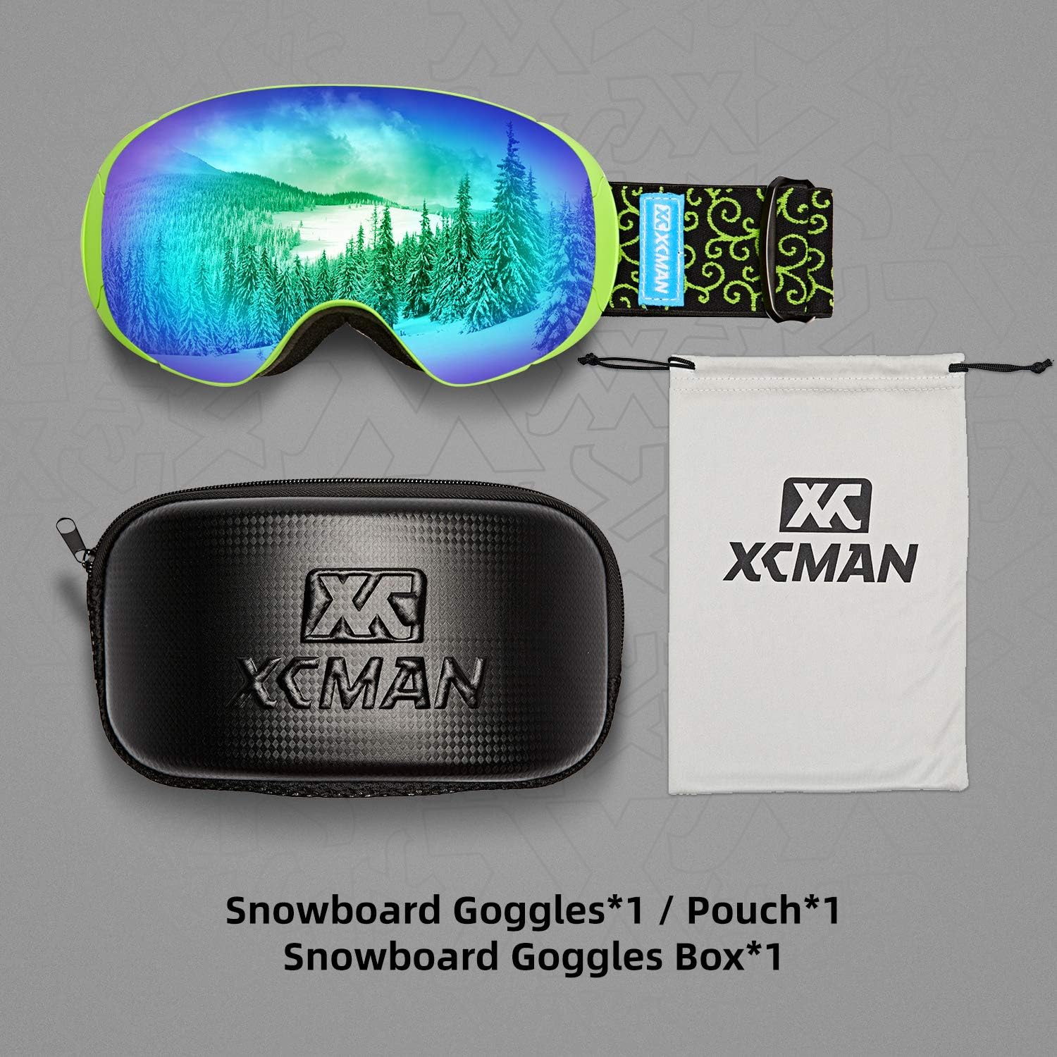XCMAN Ski Snowboard Goggles UV Protection anti Fog Snow Goggles for Men Women Youth