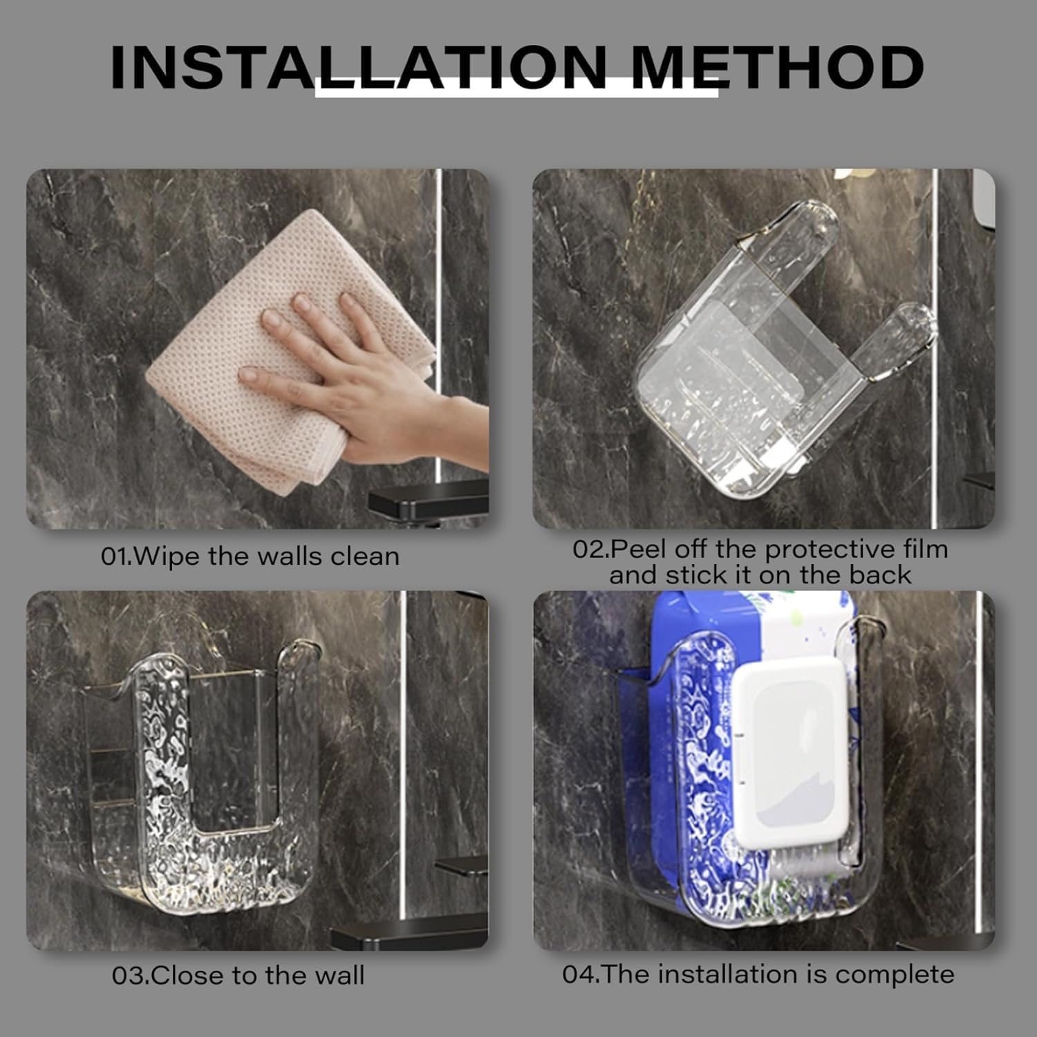 Wall Mounted Wipe Storage Box,1Pc Wall Mounted Wet Wipes Dispenser Box,Wall Mounted Wet Wipes Dispenser Box,Wall Mounted Wipe Holder Box,Wall Mounted Kitchen Wipe Storage Box,Kitchen Wipe Storage Box image number 6