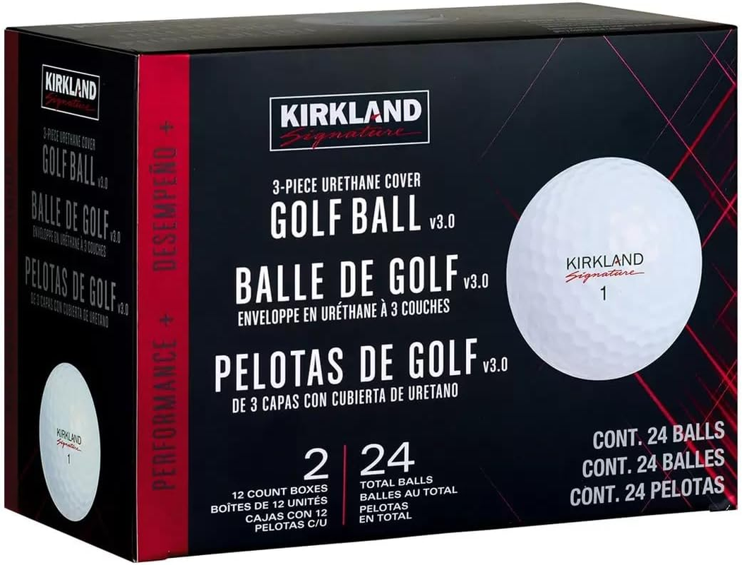 KIRKLAND Signature 3-Piece Urethane Cover White Golf Balls - 24 Pack &ndash; High-Performance Golf Balls for Distance, Control, and Spin, Soft Feel with Durable Construction, Ideal for All Skill Levels image number 5
