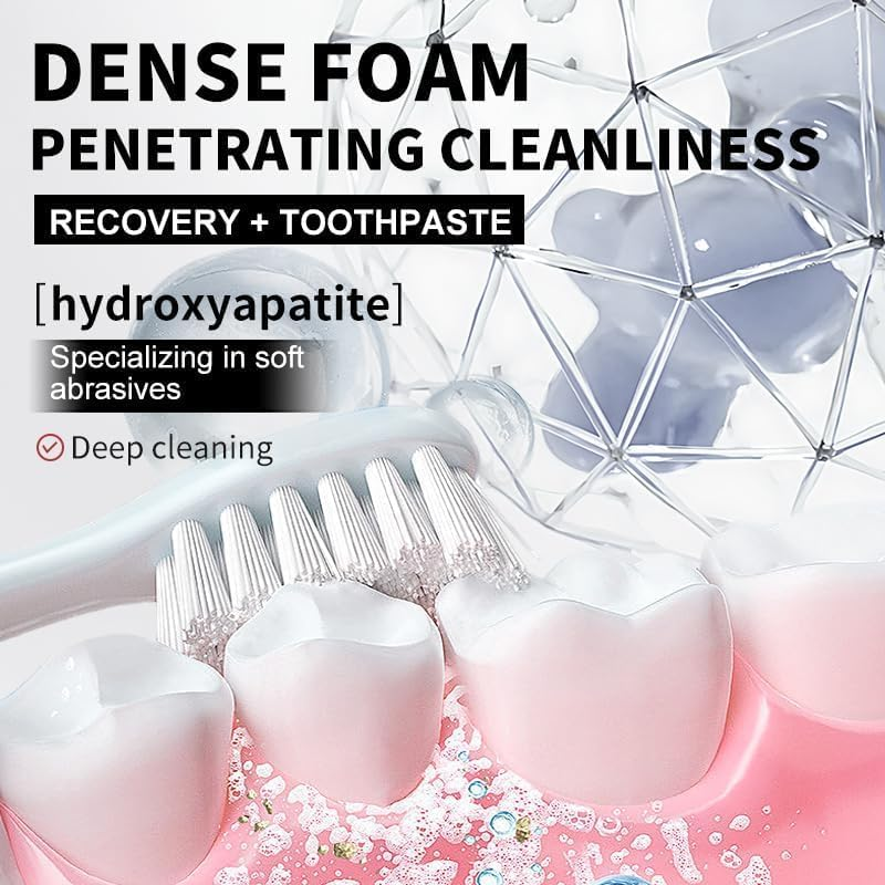 2Pcs Hydroxyapatite Toothpaste, 7.5% Nano Hydroxyapatite Toothpastes, Fluoride Free, Tooth Strengthening, Enamel Protection, Mild and Refreshing, Suitable for Sensitive Teeth, 4.23Oz, Gray image number 6