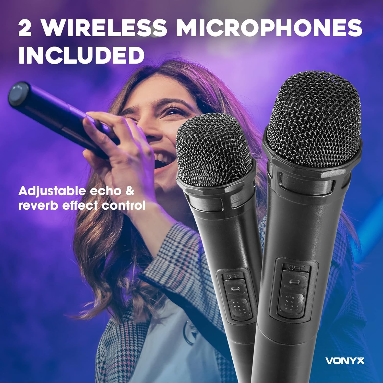 Vonyx VSA700-PA 15&Prime; Portable PA Speaker with Wireless Mics image number 4