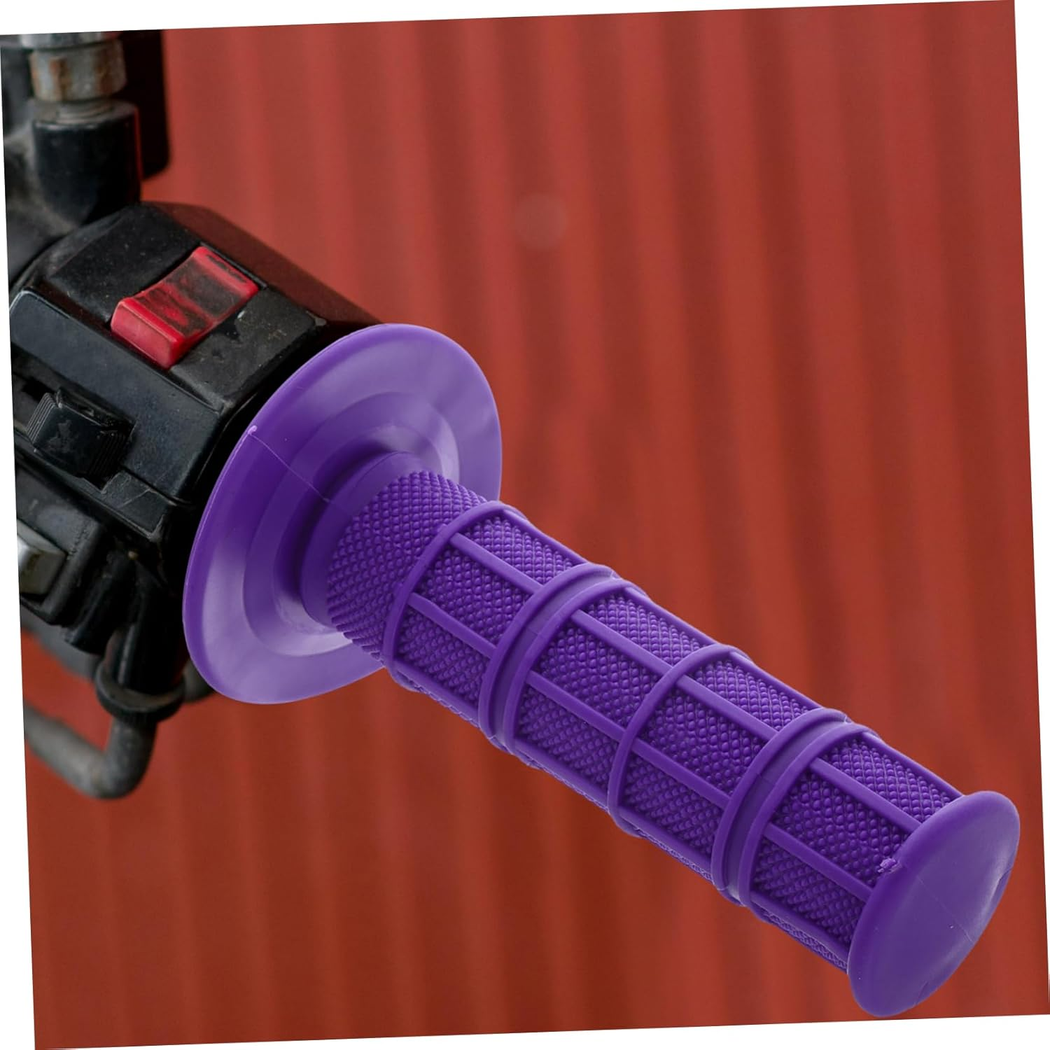 FUNOMOCYA Motorcycle Handlebar Grips 2Pcs Replacement Silicone Soft Grip Set for ATV Dirt Bike Off-Road Purple Motorcycle Accessory Suitable for Outdoor Riding image number 4