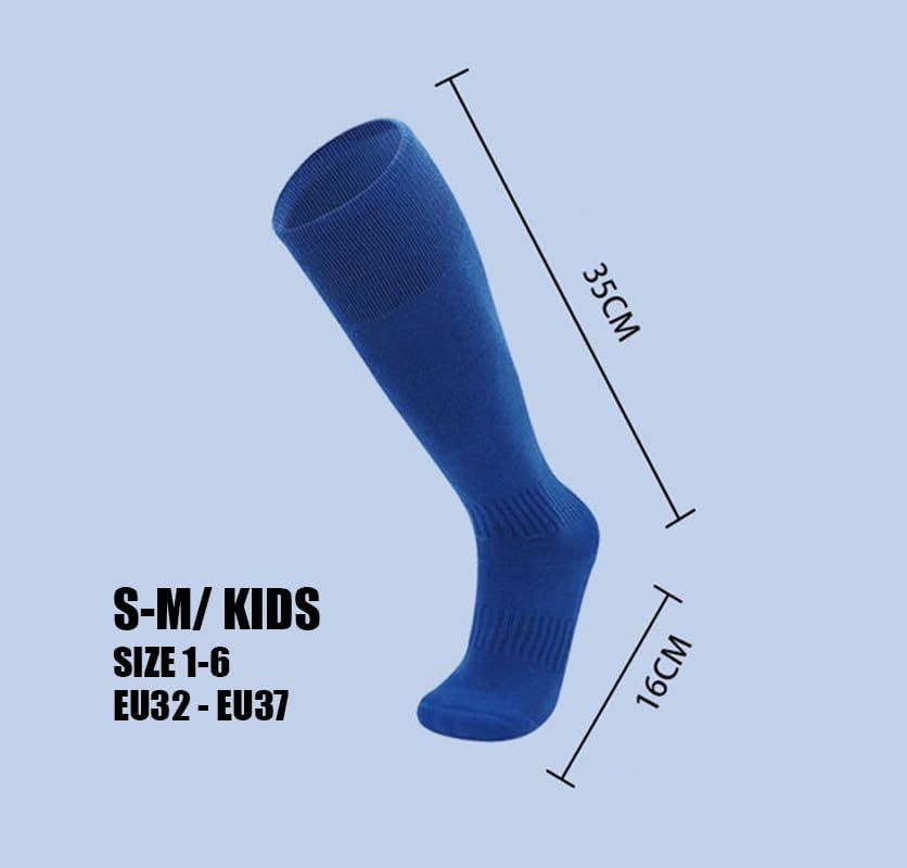 1STLY FITNESS - Socks Knee High 1 Pair Small-Med SIZE 1-6, EU32 - EU37 Kids Soccer Football Hockey Rugby Sports Sweat Wicking Slip Proof Plain Colours image number 5