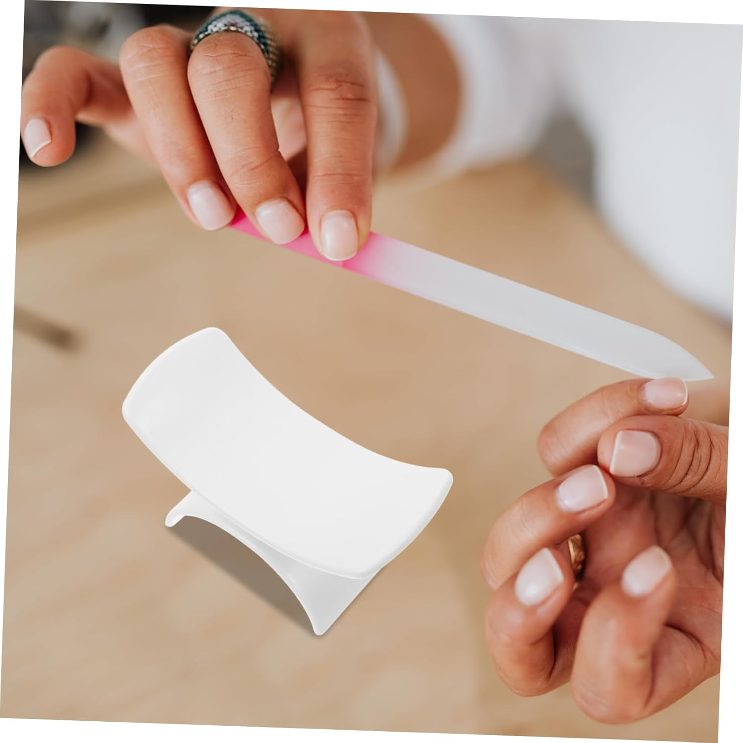 Mikinona Ergonomic Nail Art Hand Pillow Manicure Armrest Cushion Portable Nail Pillow Salon Hand Rest - Pink image number 3