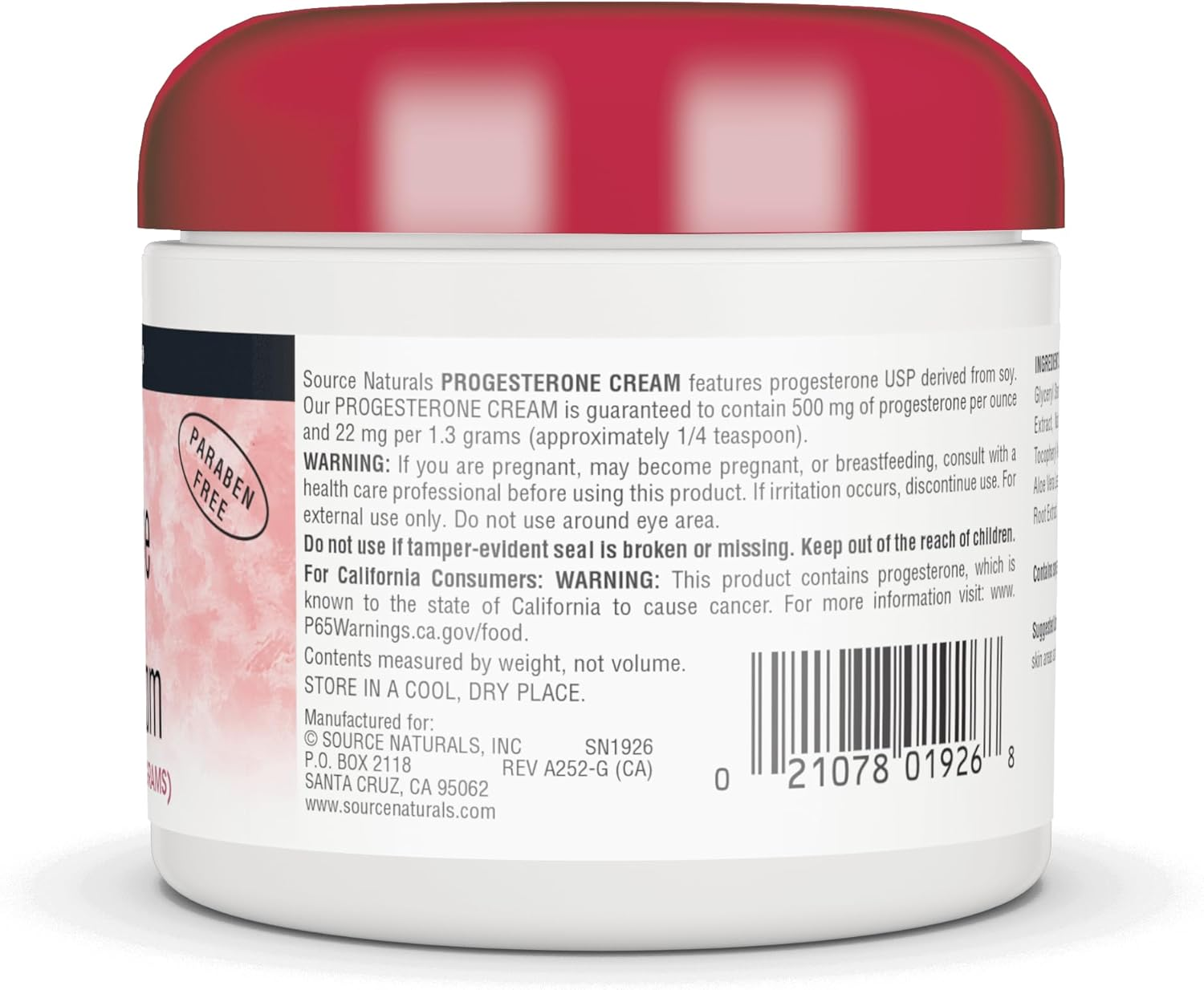 Source Naturals Natural Progesterone Cream, 4 Ounce (113.4 G) image number 1