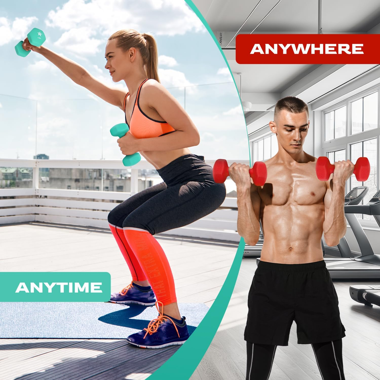 Yes4All Hex Neoprene Dumbbells Set Weights for Strength Training Yoga Pilates - Dumbbells Set of 2 Dumbbells Set for Women Men image number 1