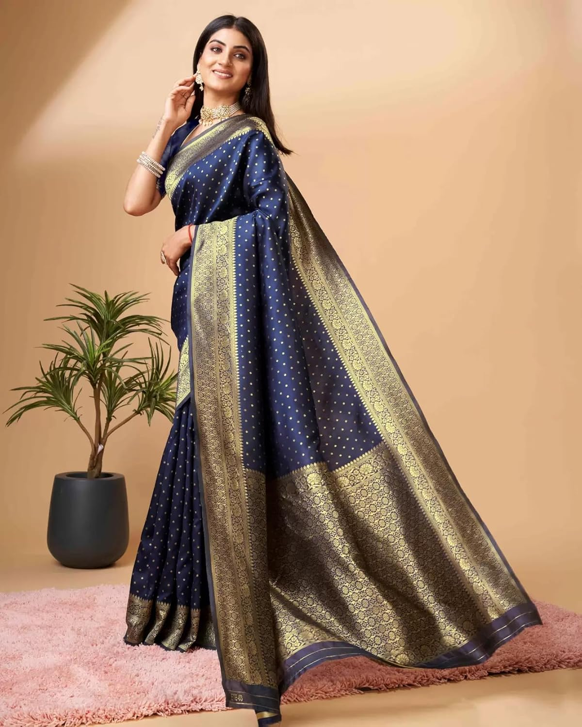 Sugathari Women'S Banarasi Saree Pure Kanjivaram Silk Saree Soft New Ladies 2023 Design Wear Pattu Sarees Latest Cotton Party Sari Collections with Blouse Piece for Wedding Sadi (SAM PARI-113) image number 2