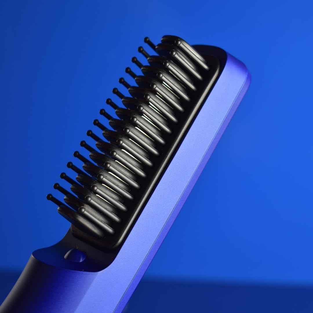 Beter GRWM Wireless Ion Brush, Professional Hair Straightener, Temperature 200&deg;C, Fast Heating, Anti-Scald, Anti-Frizz, USB Rechargeable, Blue image number 4