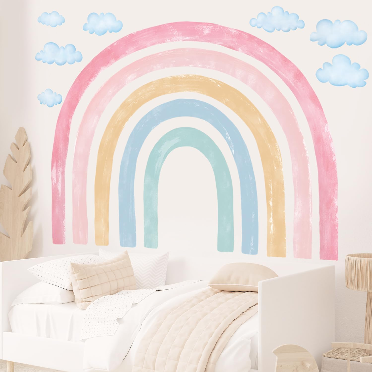DECOWALL SG4-2429 Watercolor Rainbow Wall Stickers Kids Decals Playroom D&eacute;cor Room Girl Large Nursery Toddler Peel and Stick Baby Art Classroom image number 2