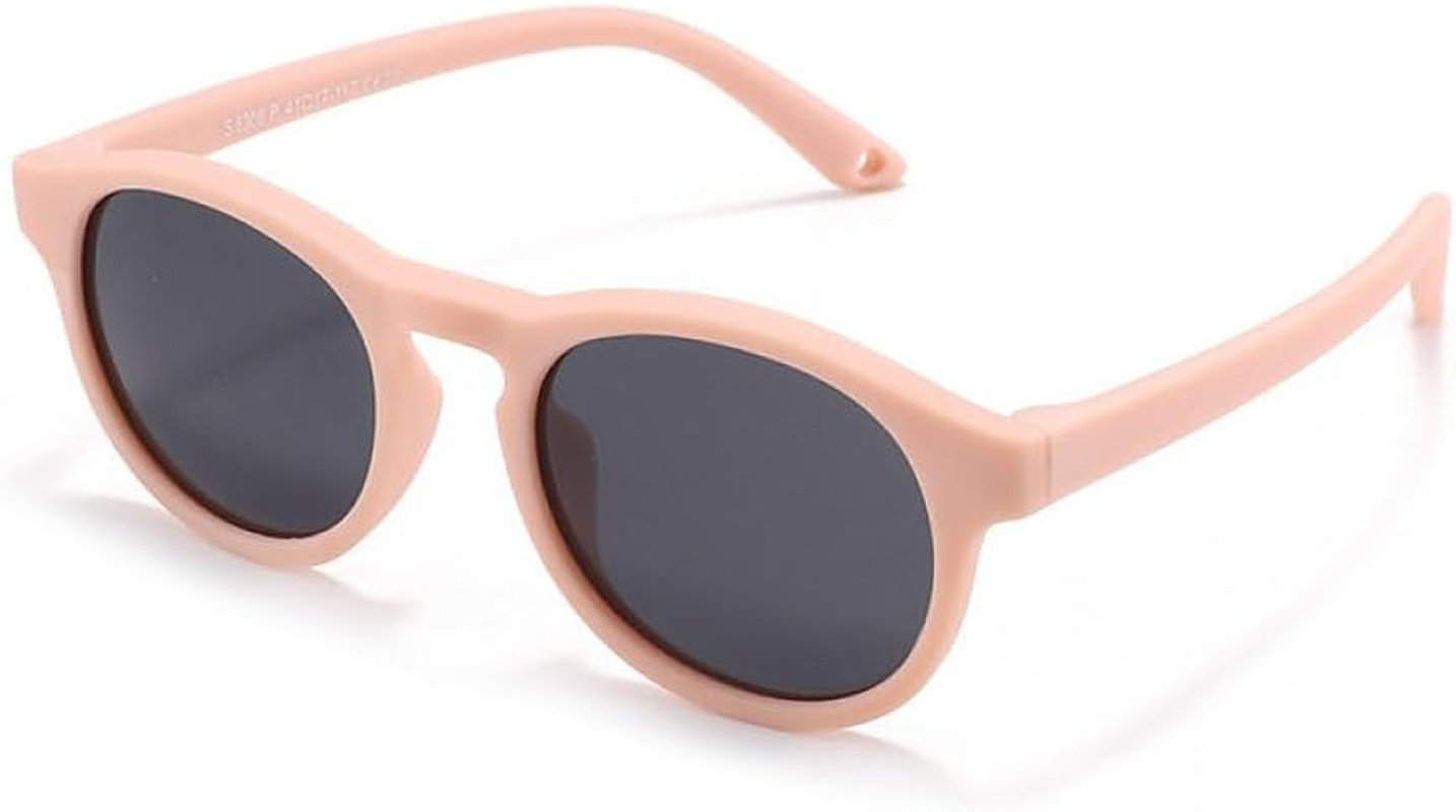 Fashion Baby'S First Sunglasses with Strap round Flexible UV400 One Piece Size Infant Sunglasses for Ages 0-3 Years - Beige image number 5