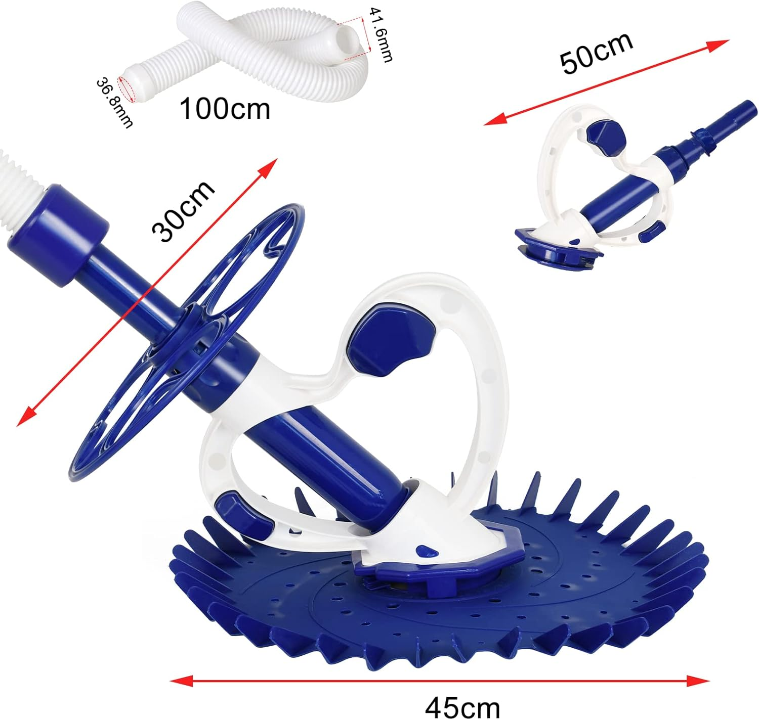 Upgraded Automatic Swimming Pool Vacuum Cleaner Powerful Suction Pool Cleaner Inground above Ground Pool Sweeper with Hose image number 1