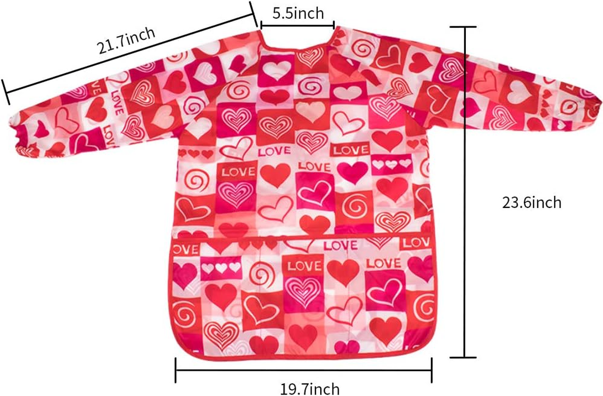 Kids Art Smocks 2 Pack Painting Smock with Long Sleeve and 3 Pockets for Age 3-8, Cloud, Large - Cloud image number 5