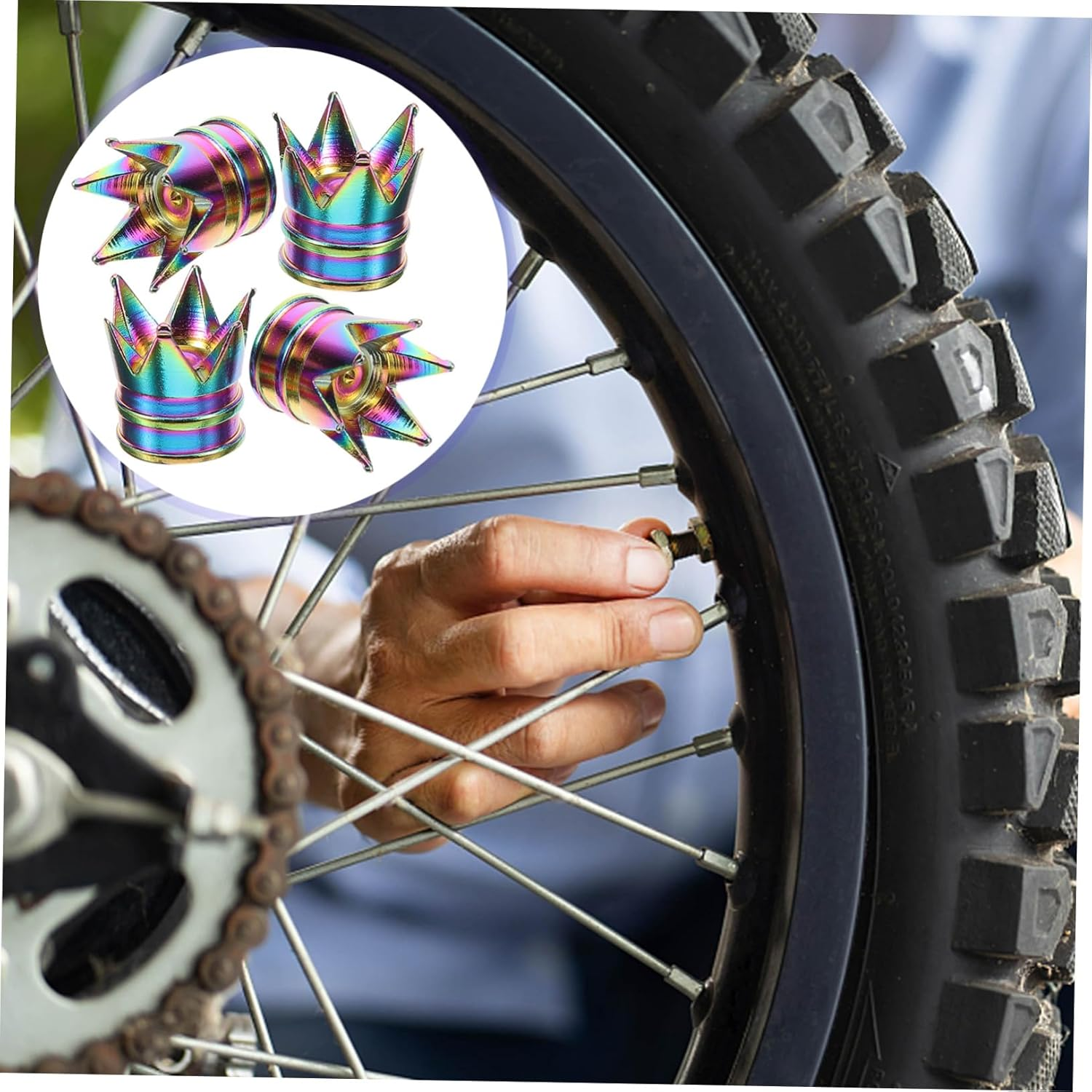 SHERCHPRY Universal Aluminum Alloy Tire Valve Caps 4Pcs, Car Wheel Stem Covers, Dustproof Caps for Cars, Motorcycles, Trucks, and Suvs, Automotive Tire Accessories image number 1