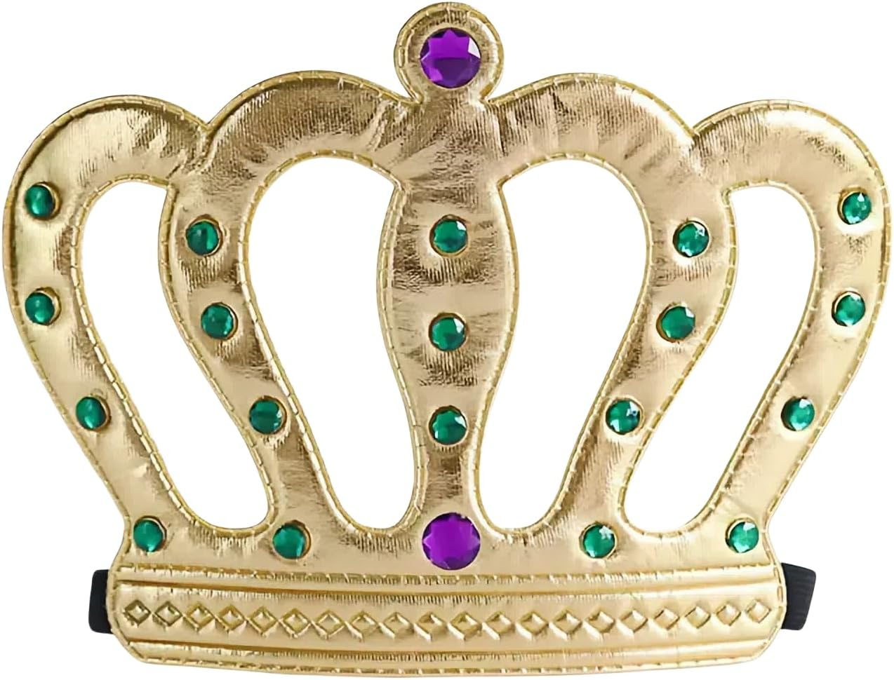 Hannafires Queen Crown Halloween Decoration - Birthday Party Prop, Gold Fabric Crown Hat, Costume Headwear, Party Supplies image number 4