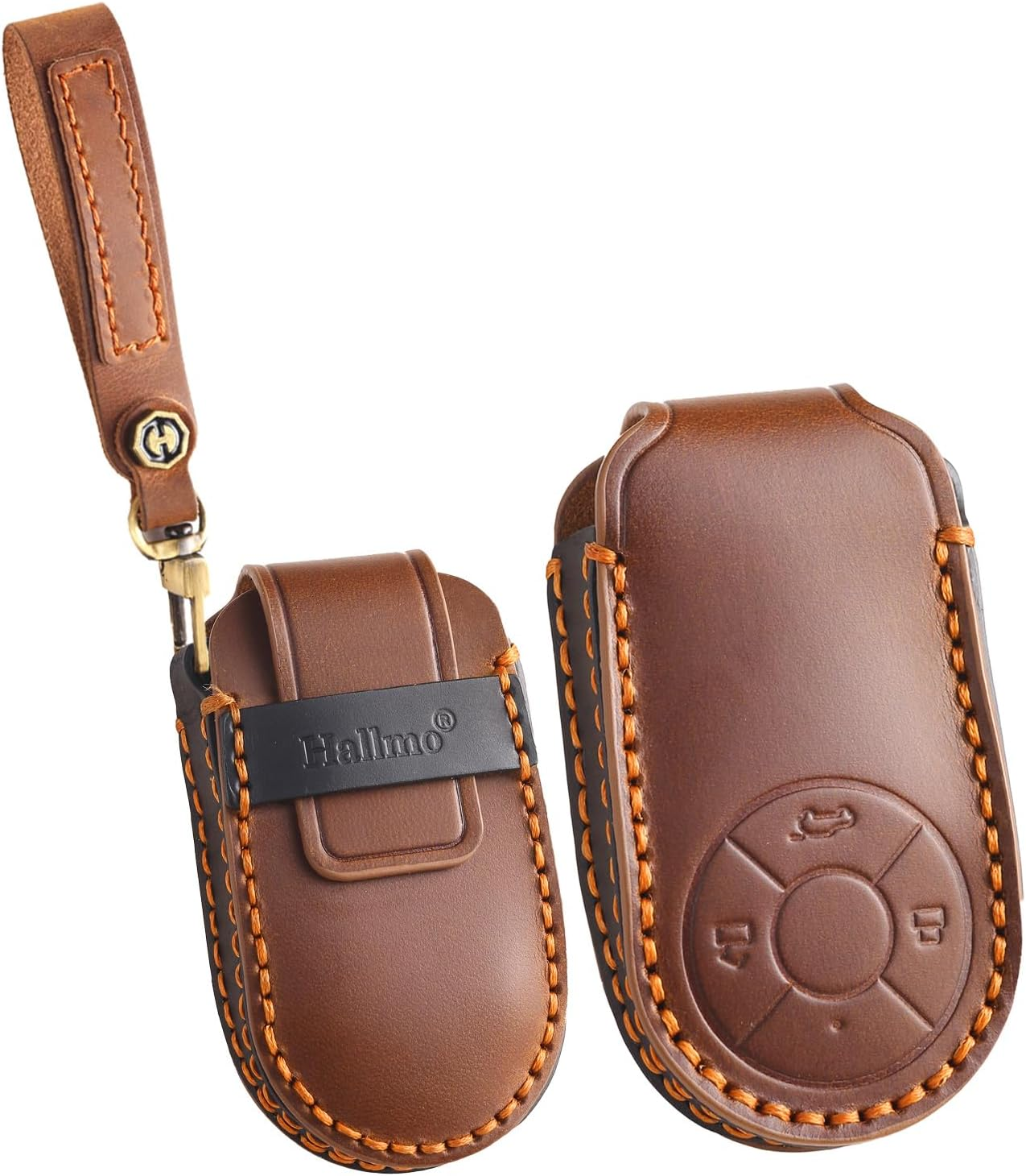 Ontto Car Key Cover Fit for GWM HAVAL H6 M6 ORA Good Cat White Cat IQ Car-Styling Handmade Leather Key Case Holder Keyring Key Chain Smart Key Shell Bag Accessories