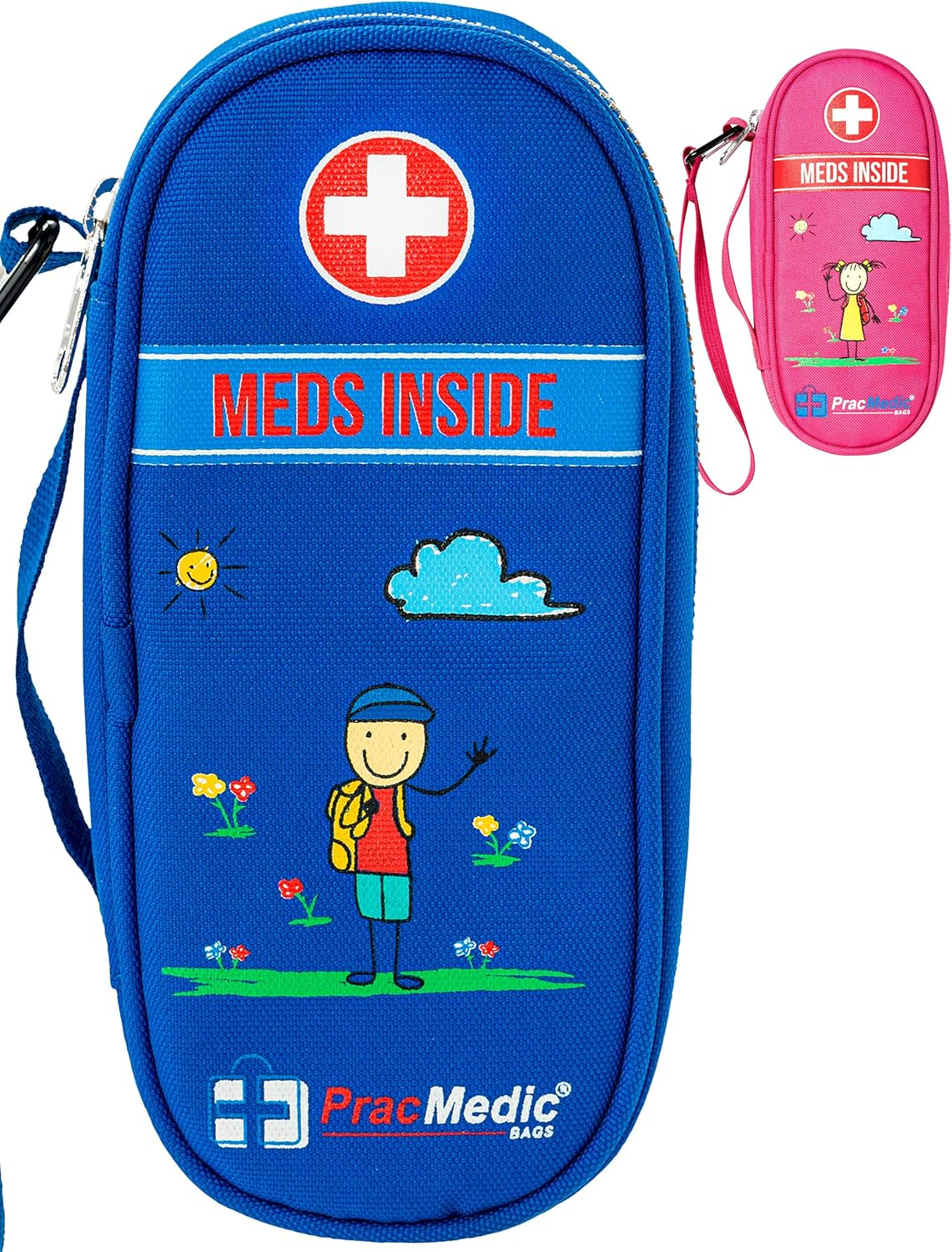 Pracmedic Bags Epipen Case - Epi Pens Carrying Case- Medical Case for Kids - Insulated to Hold Inhaler, Epi Pen, Auvi Q, Epinephrine, Allergies Medication - Medicine Bag for Traveling (Blue) image number 3